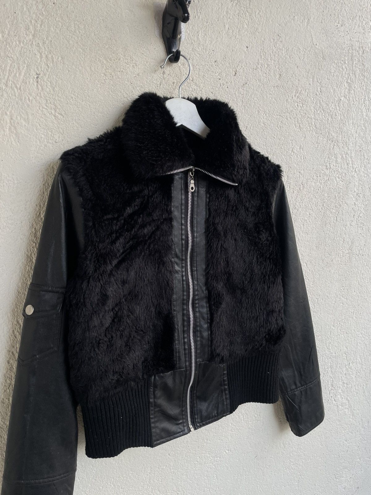 14th Addiction 2000s LGB Faux Fur Leather Jacket Cropped Undercover Gothic Size US S / EU 44-46 / 1 - 3 Thumbnail