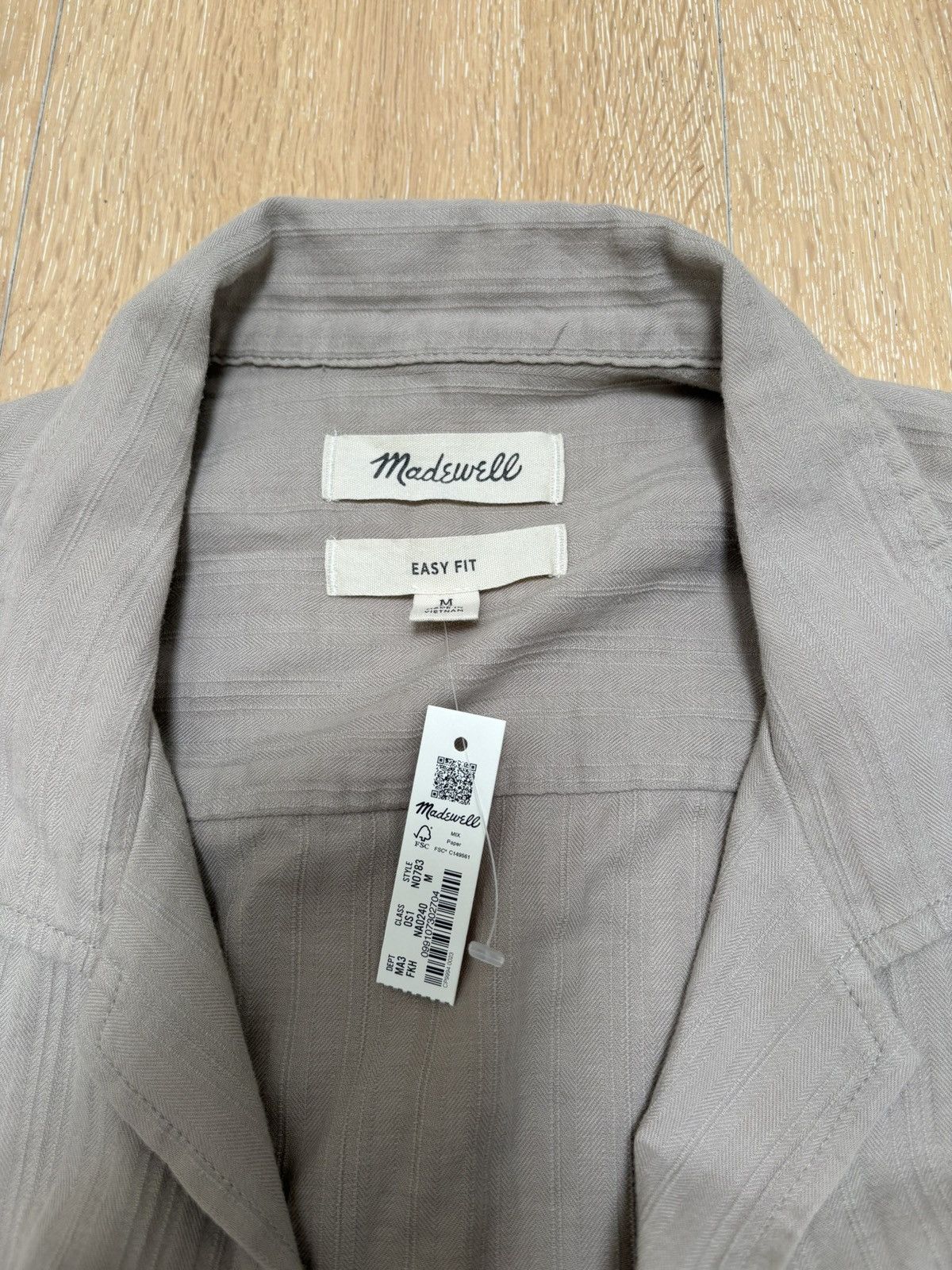 Madewell Easy Short-Sleeve Shirt in Stripe - Fatigue Khaki Medium Size US M / EU 48-50 / 2 - 2 Thumbnail