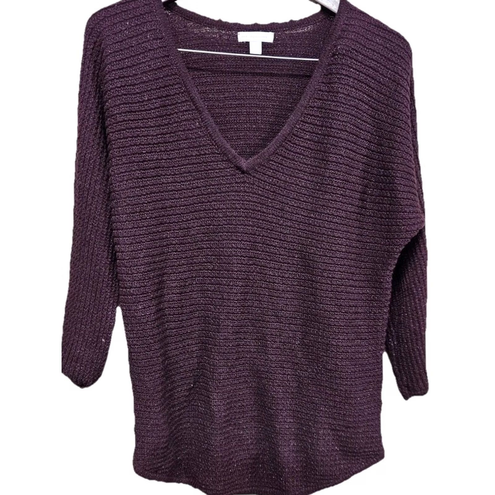 Vintage VINTAGE Y2K New York & Company Purple Metallic Long Sleeve V-Neck Sweater Womens Medium Size S / US 4 / IT 40 - 2 Thumbnail