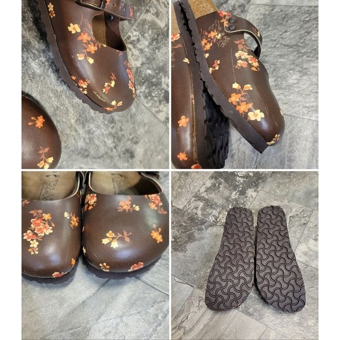 Birkenstock Birkenstock Birki's Maria Brown Autumn Floral Clogs HTF RARE Size US 5 / IT 35 - 2 Thumbnail
