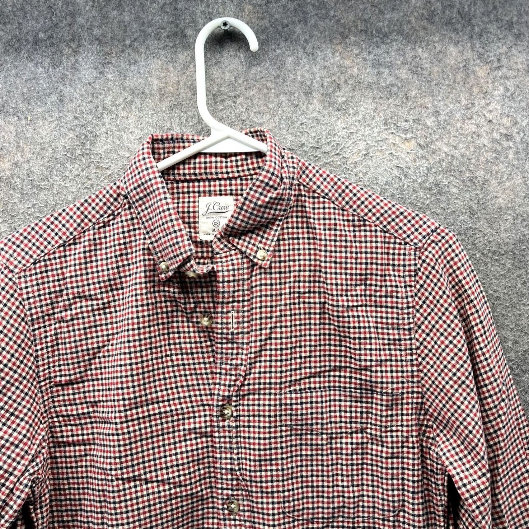 J.Crew J.Crew Shirt Mens XS Red Blue Gingham Slim Fit Long Sleeve Casual Button-Down Shirt Size US XS / EU 42 / 0 - 5 Thumbnail