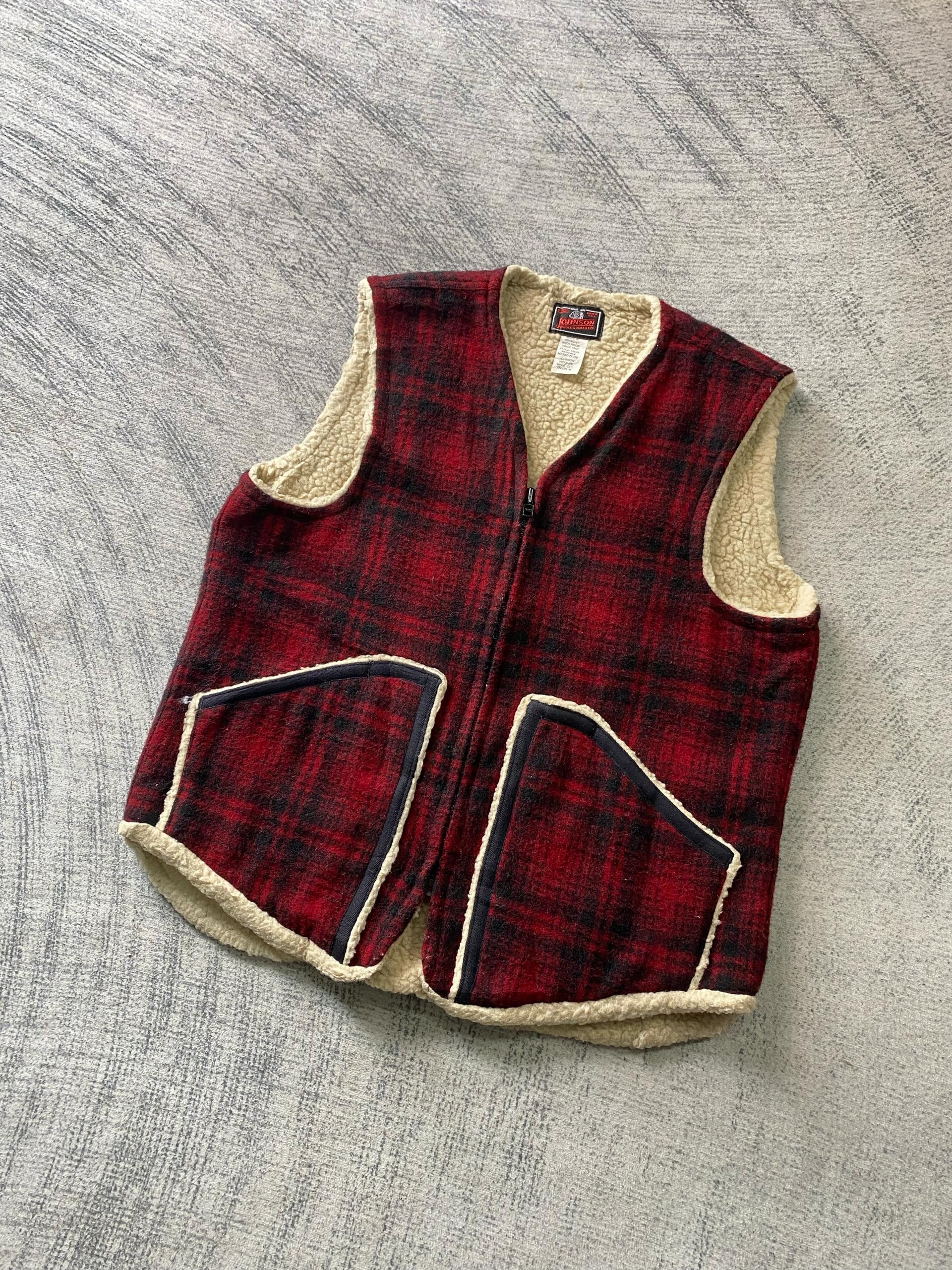 Johnson Woolen Mills Johnson Woolen Mills Plaid Sherpa Lined Vest Size US M / EU 48-50 / 2 - 2 Thumbnail