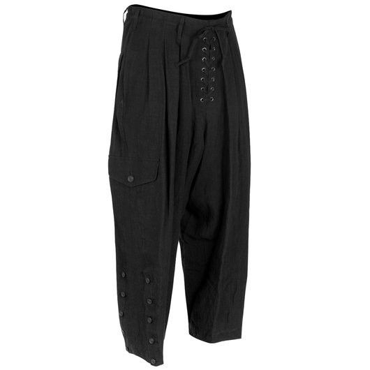 Yohji Yamamoto Yohji Yamamoto SS21 Lace-Up Cropped Trousers HD-P47-303 Size US 36 / EU 52 - 1 Thumbnail