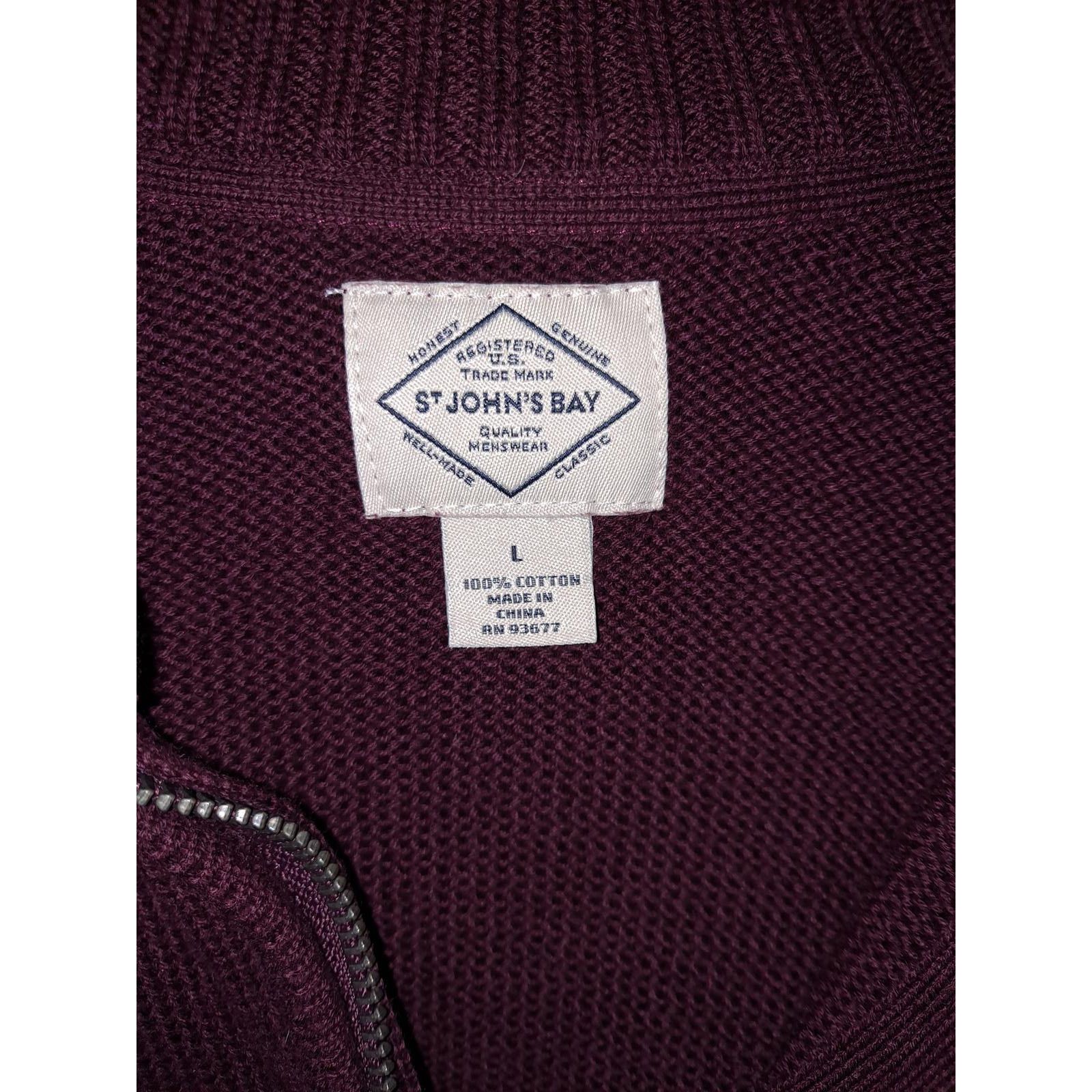 Other St John's Bay Maroon 1/4 Zip Sweater 100% Cotton Size Large Size US L / EU 52-54 / 3 - 3 Thumbnail