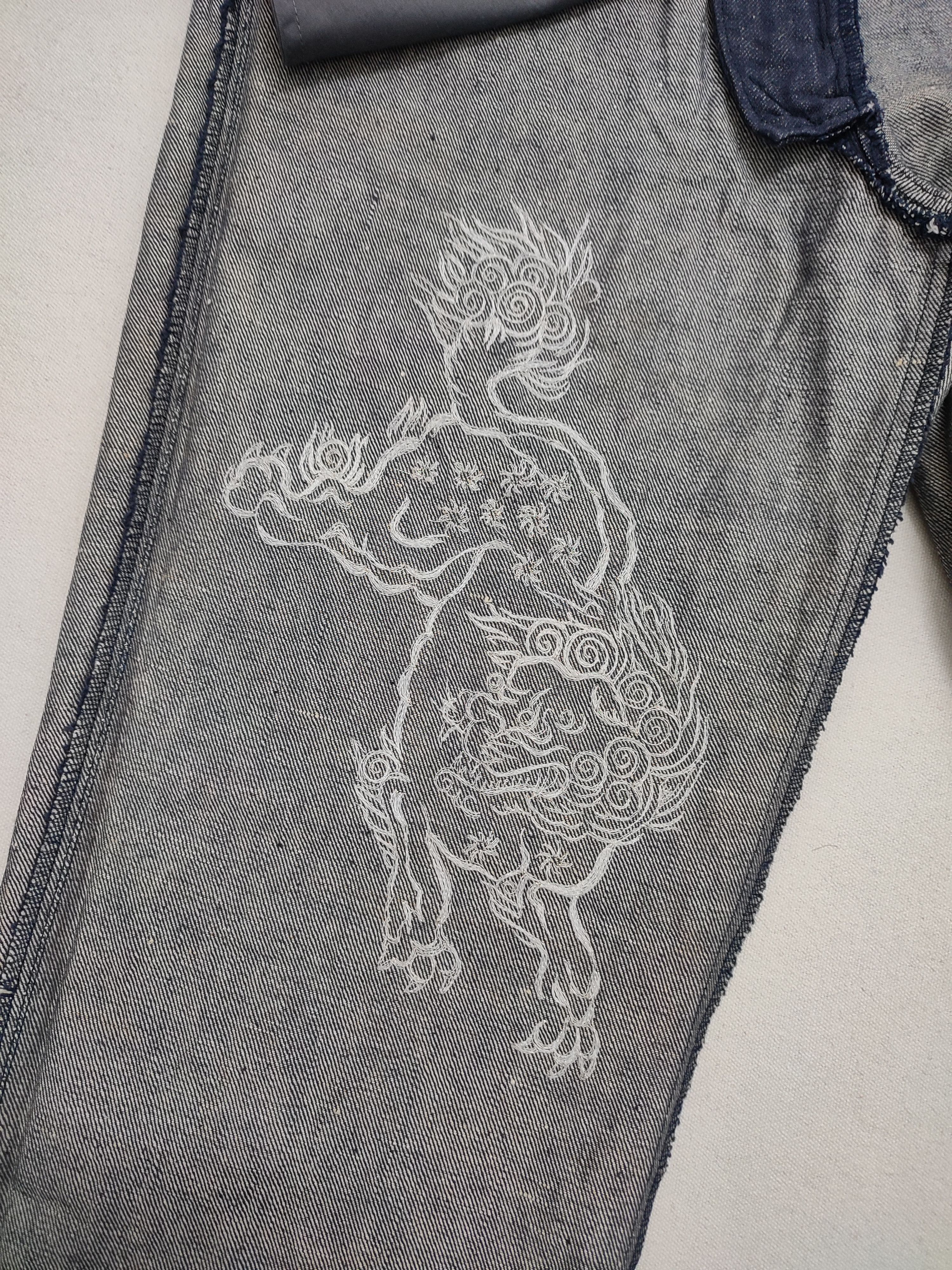 Jean Paul Gaultier Jean Paul Gaultier Dragon Embroidery Jeans Size US 31 - 12 Thumbnail