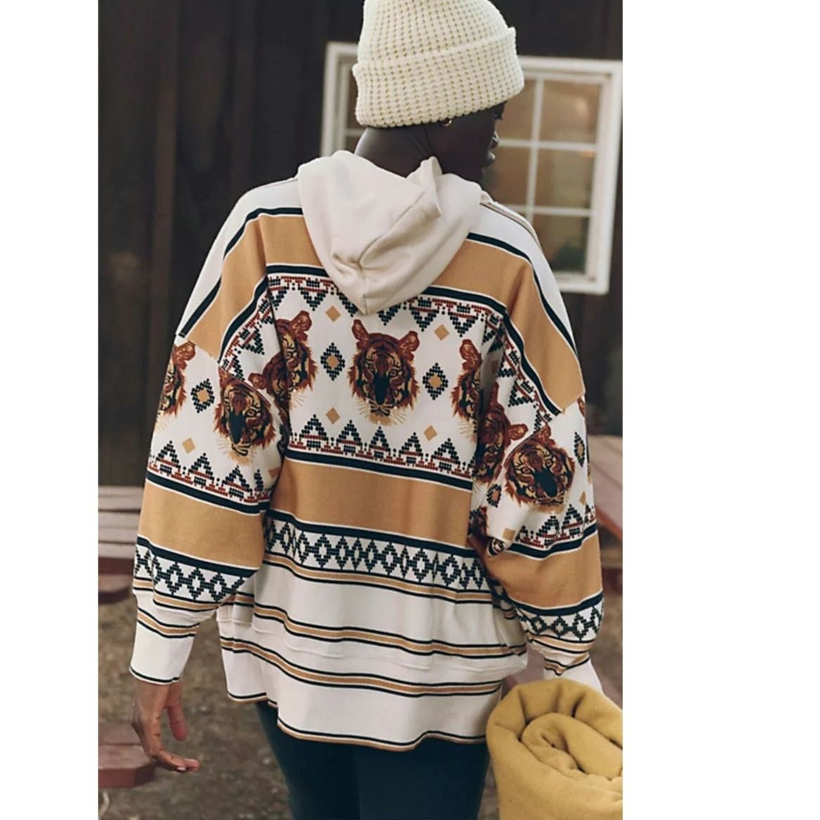 Free People NWT Sprint To The Finish Printed Hoodie Tiger Print $128 XL Size XL / US 12-14 / IT 48-50 - 3 Thumbnail