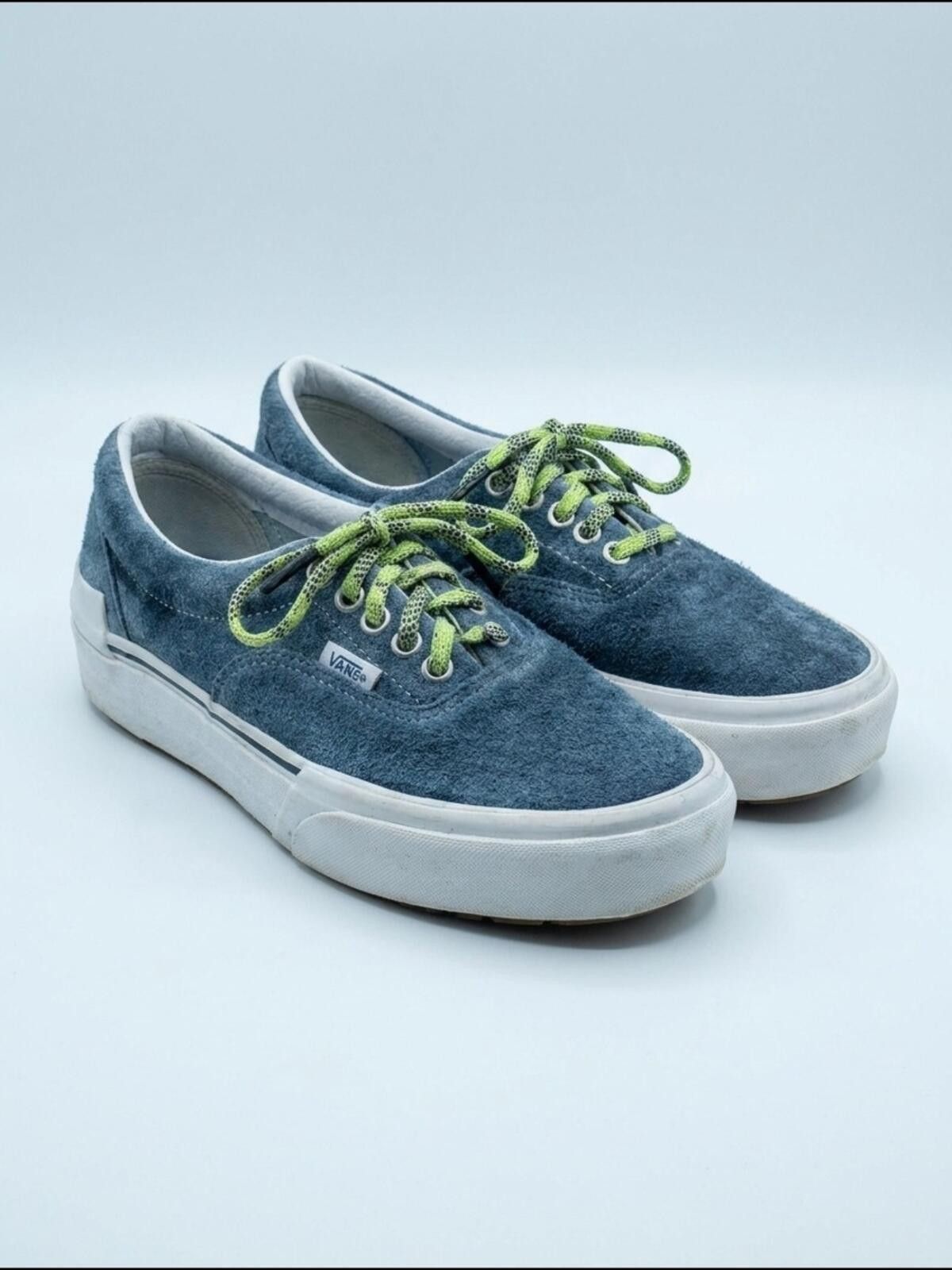 Vans Vans Blue Suede Low-Top Sneakers with Lime Green Laces Size US 8 / IT 38 - 1 Thumbnail