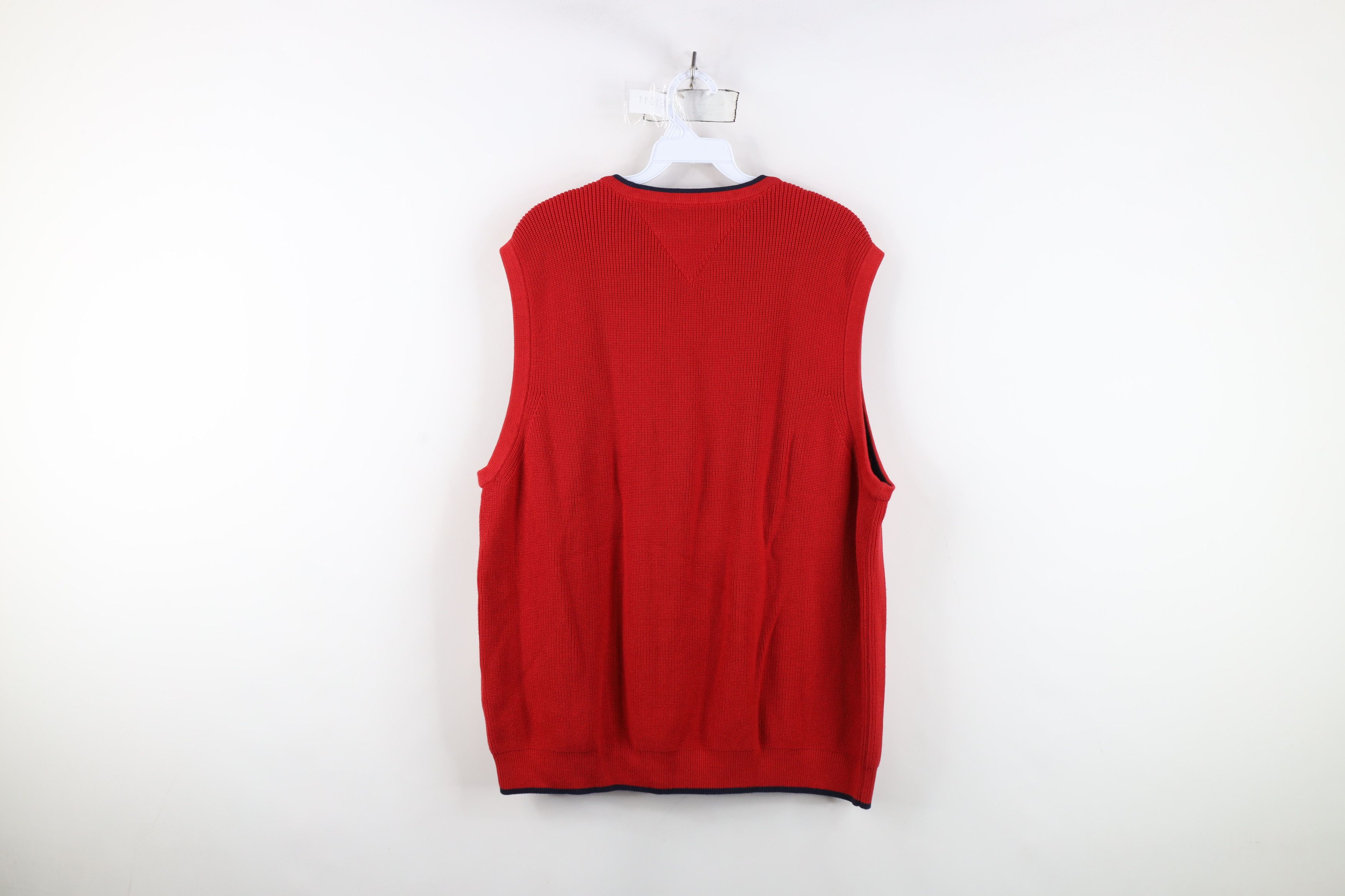 Tommy Hilfiger Vintage 90s Tommy Hilfiger Ribbed Knit V-Neck Sweater Vest Size US XL / EU 56 / 4 - 8 Thumbnail
