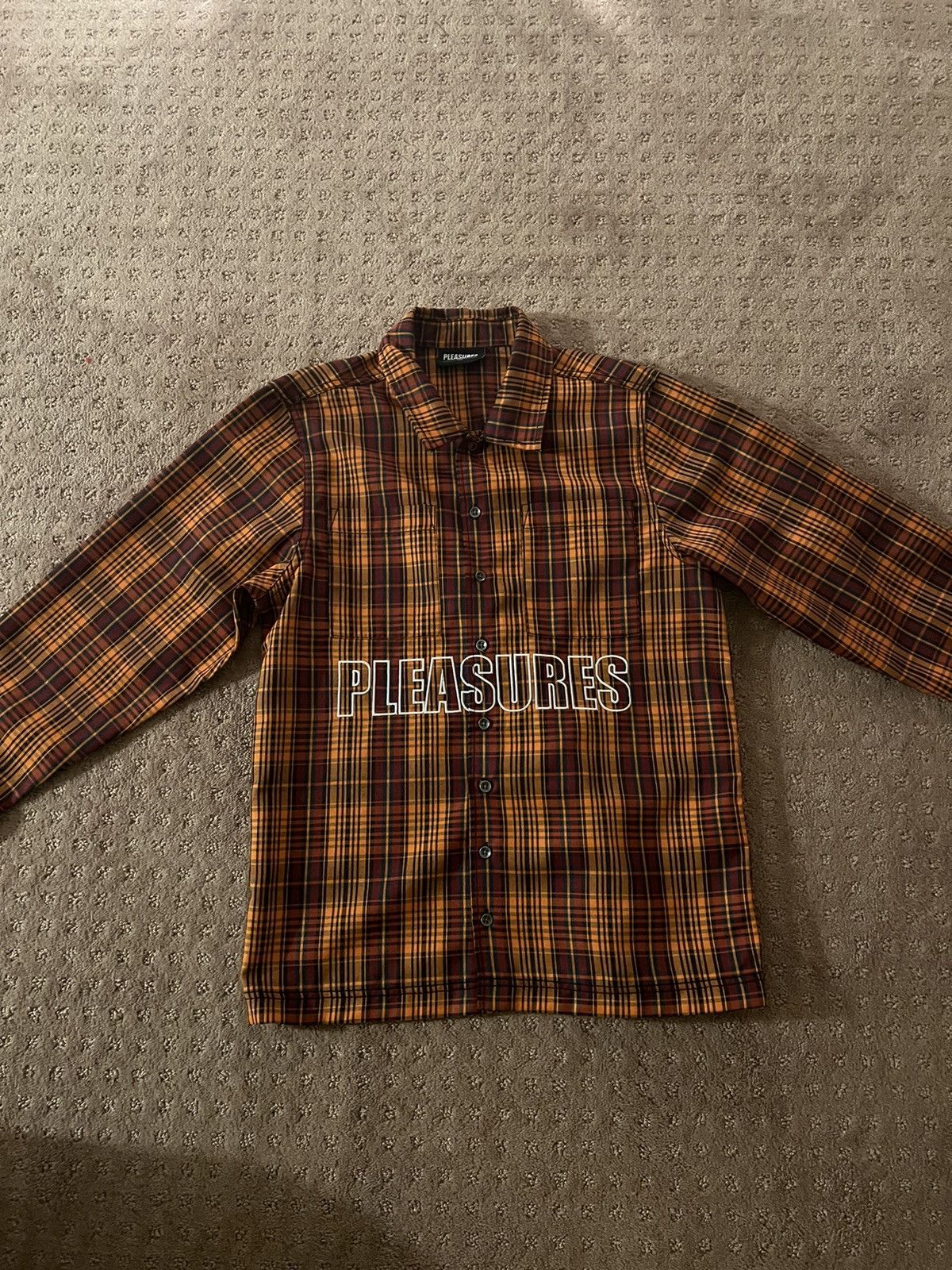 image of Pleasures Workshirt in Orange, Men's (Size Small)