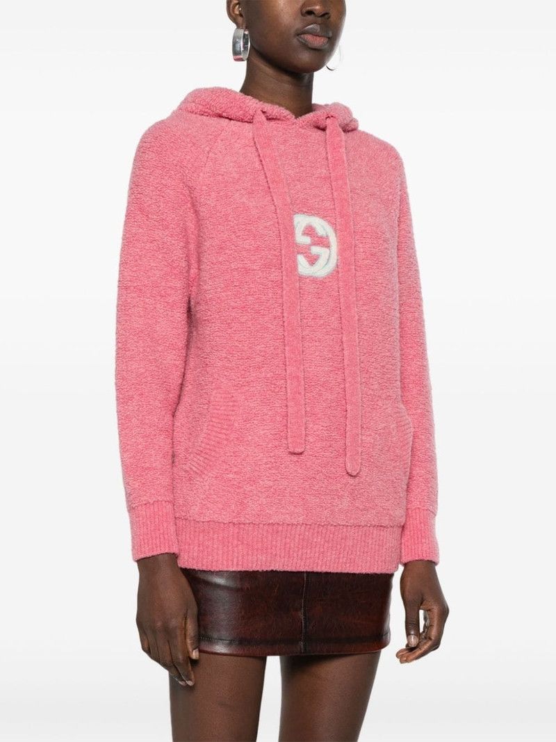 Gucci o1la5ras0526 Embroidered Soft Fabric Hooded Top in Pink Size S / US 4 / IT 40 - 3 Thumbnail