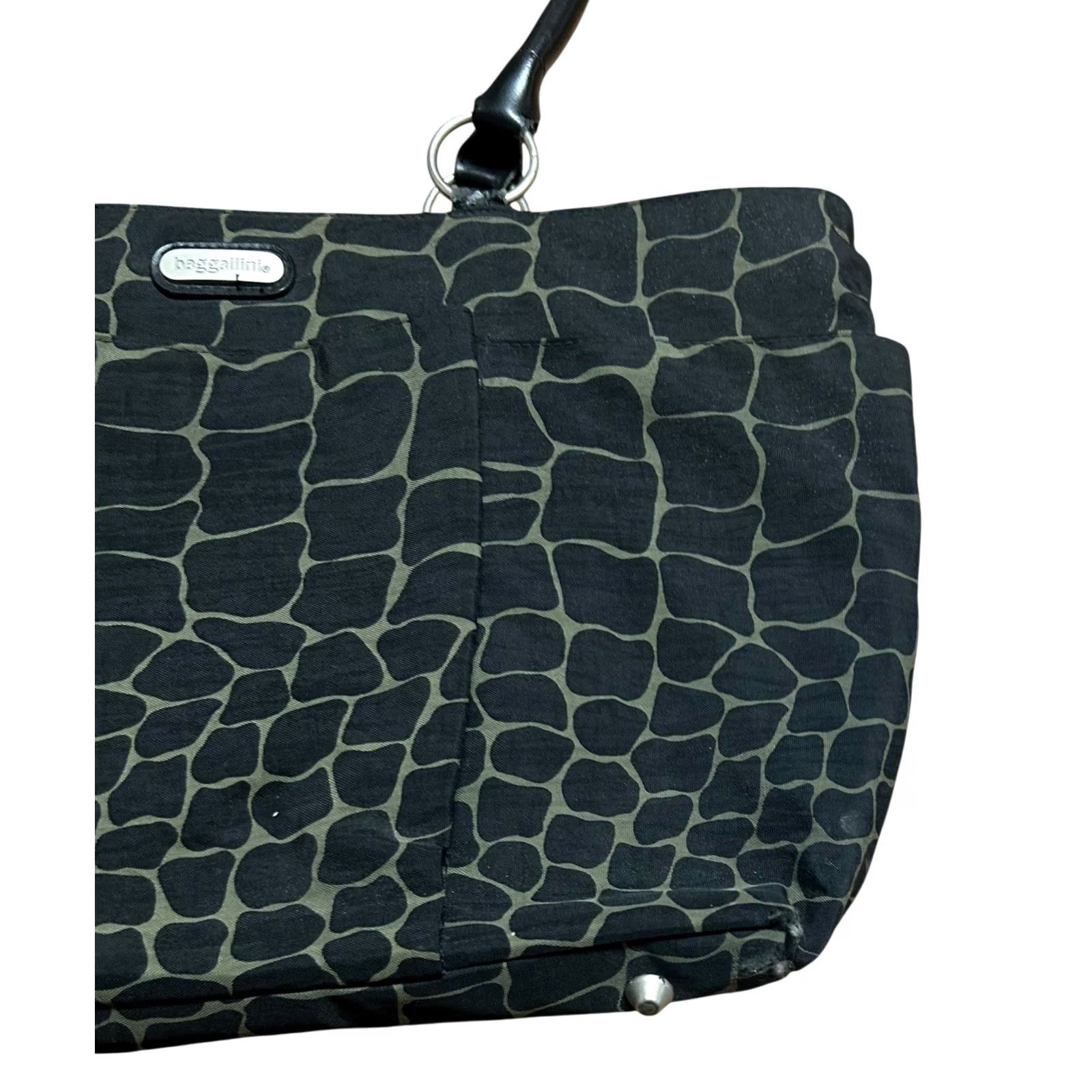 Vintage Baggallini Tote Shoulder Bag Women's Animal Print Black All Around Bag Size ONE SIZE - 4 Thumbnail