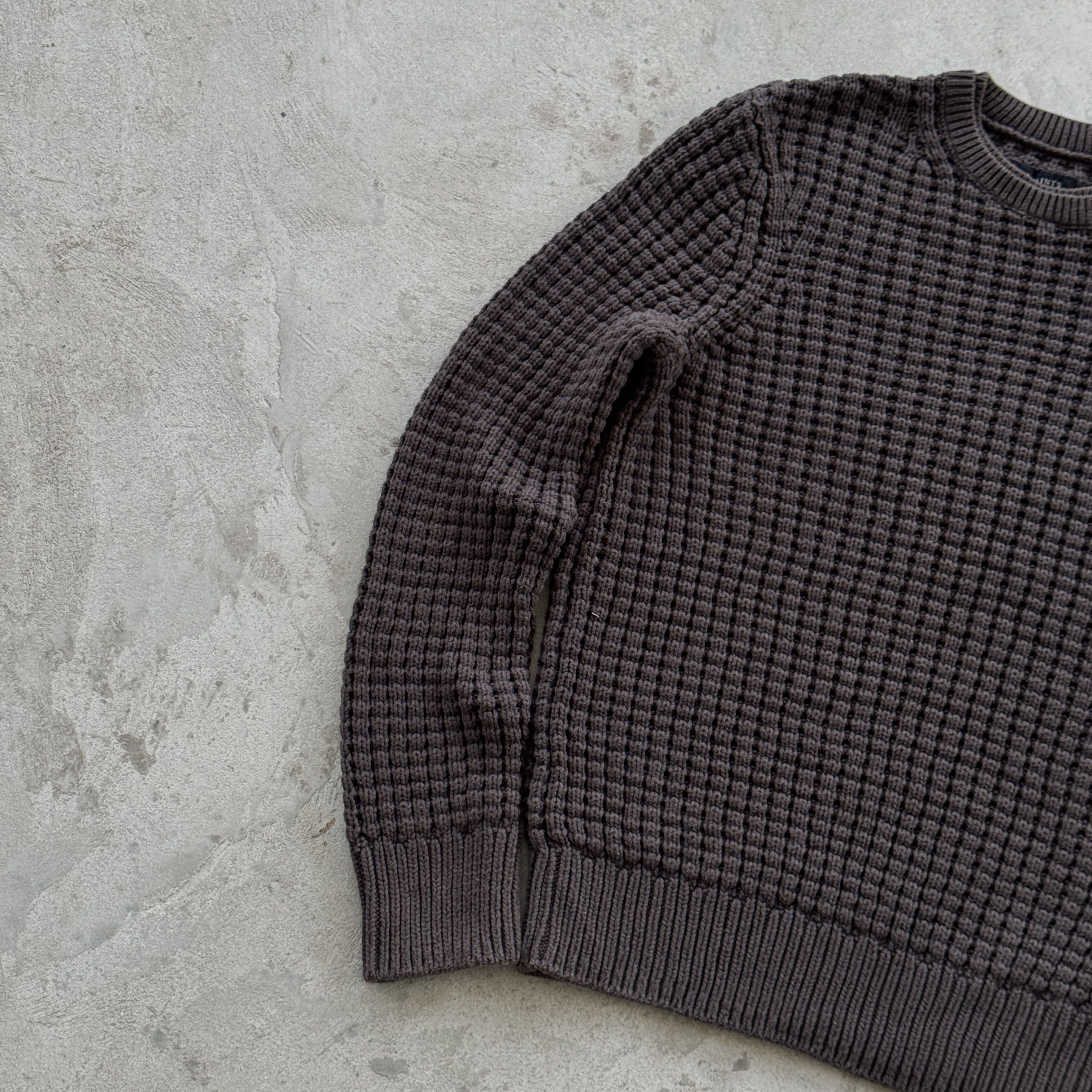 Allsaints AllSaints Waffle Knit Sweater Dark Brown Crewneck Size M Size US M / EU 48-50 / 2 - 3 Thumbnail