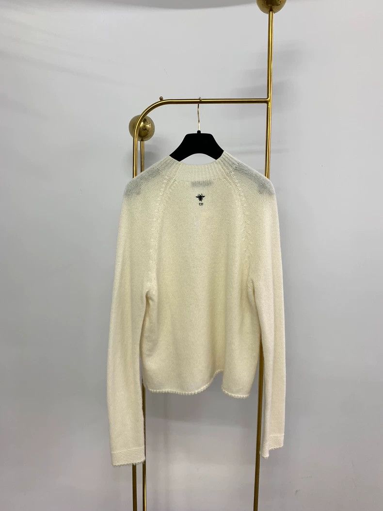 Dior Dior Little bee white tassel cashmere sweater Size S / US 4 / IT 40 - 3 Thumbnail