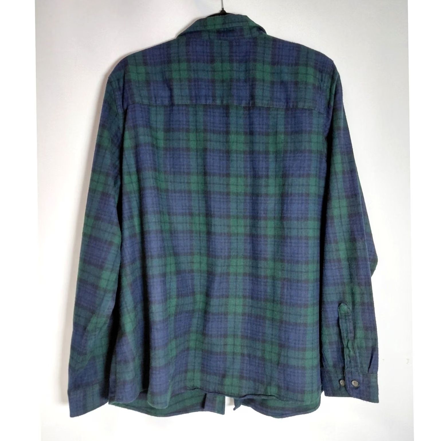 Vintage L.L.Bean Plaid Shirt Blue Green Relaxed Fit 1X Plus Long Sleeve Collared Button 100% Cotton Woven Size XL / US 12-14 / IT 48-50 - 2 Thumbnail
