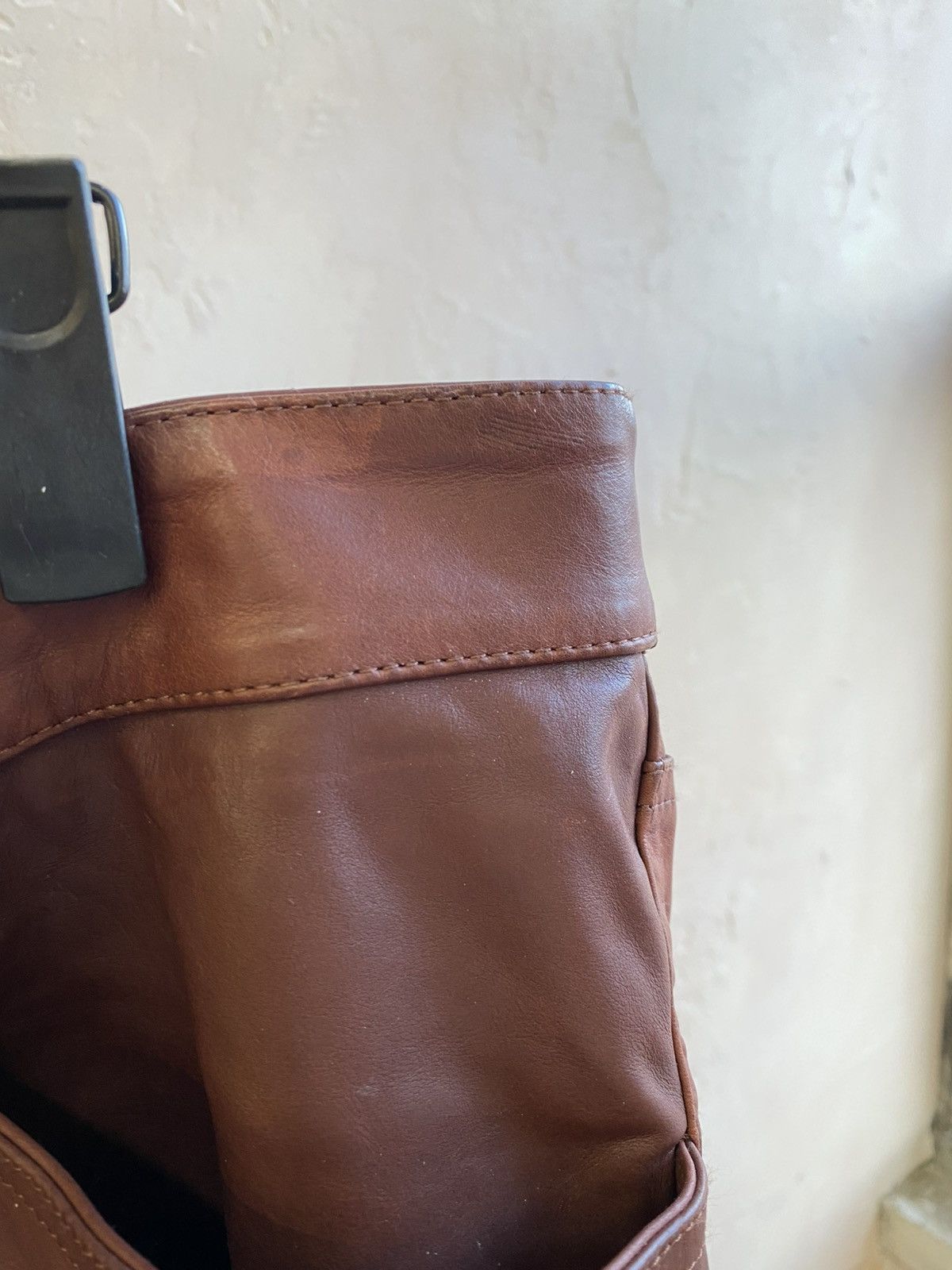 Rick Owens AW22 TYRONE LEATHER PANTS MACASSAR BROWN BIKER SKINNY SLIM Size US 35 - 8 Thumbnail