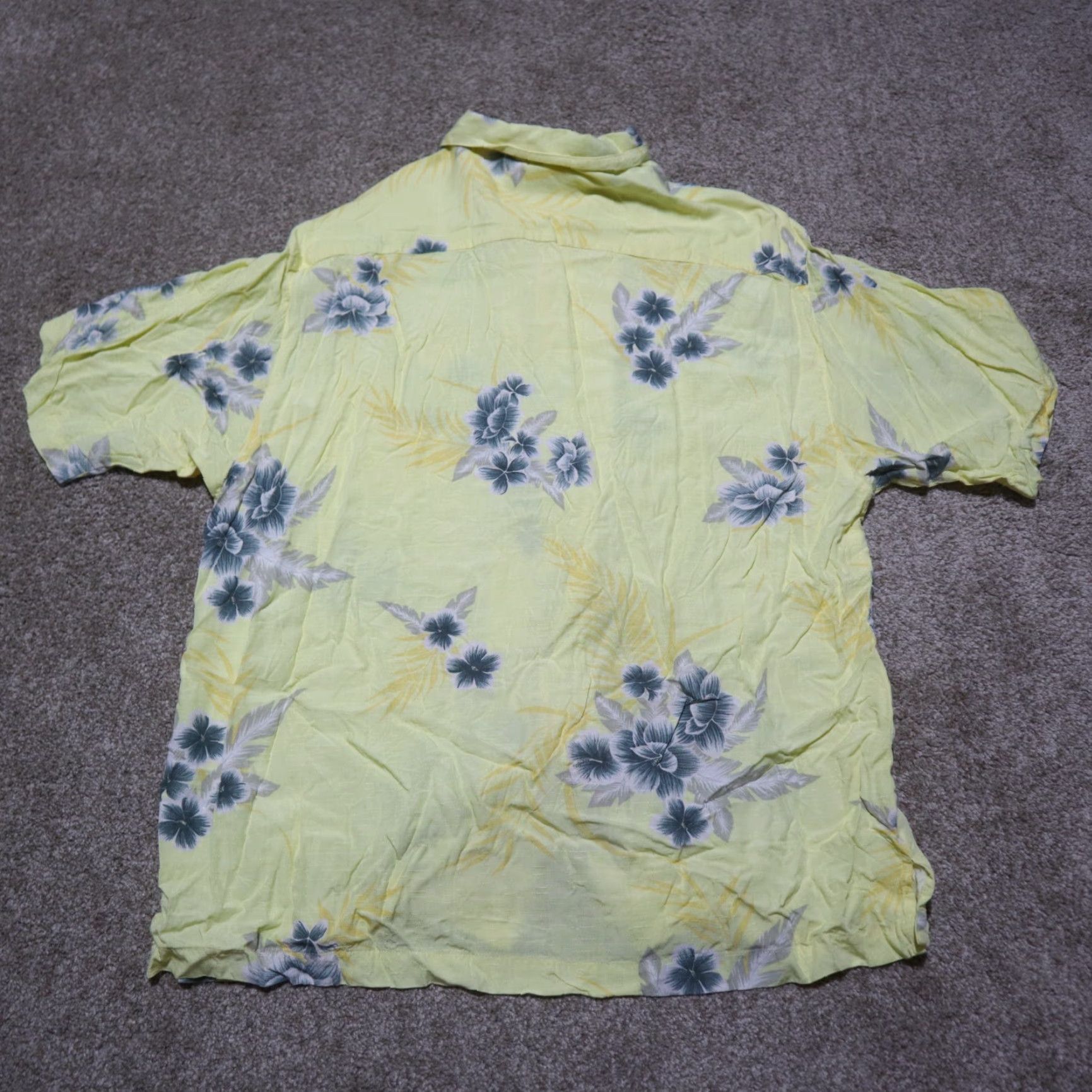 Vintage Original Island Sport Shirt Men M Medium Yellow Floral Hawaiian Button-Down Long Sleeve Size US M / EU 48-50 / 2 - 7 Thumbnail