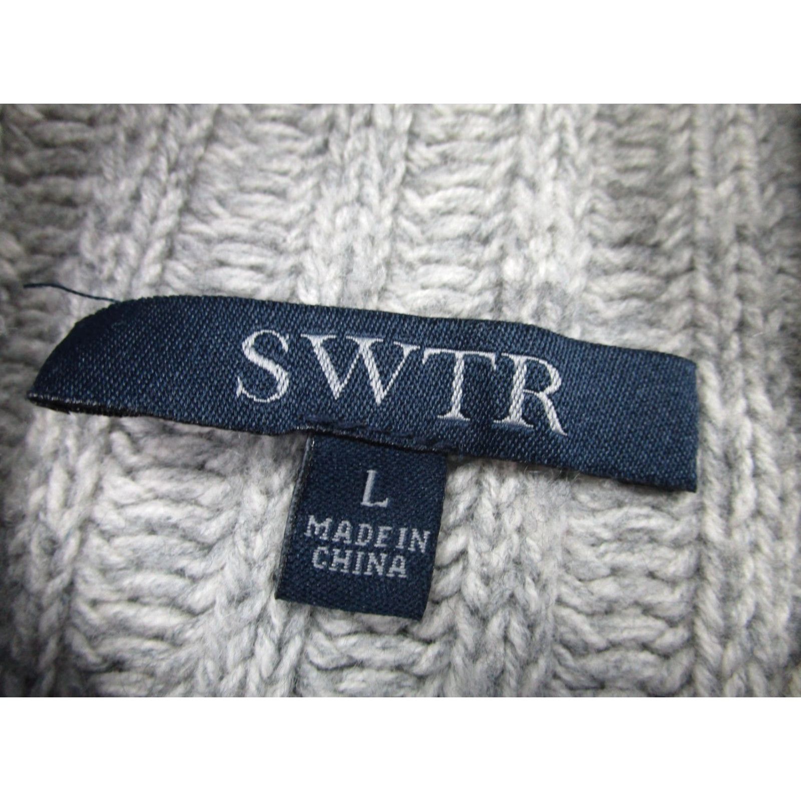 Vintage SWTR Sweater Womens Large Gray Merino Cashmere Mock Neck Ribbed Knit Pullover Size L / US 10 / IT 46 - 4 Thumbnail