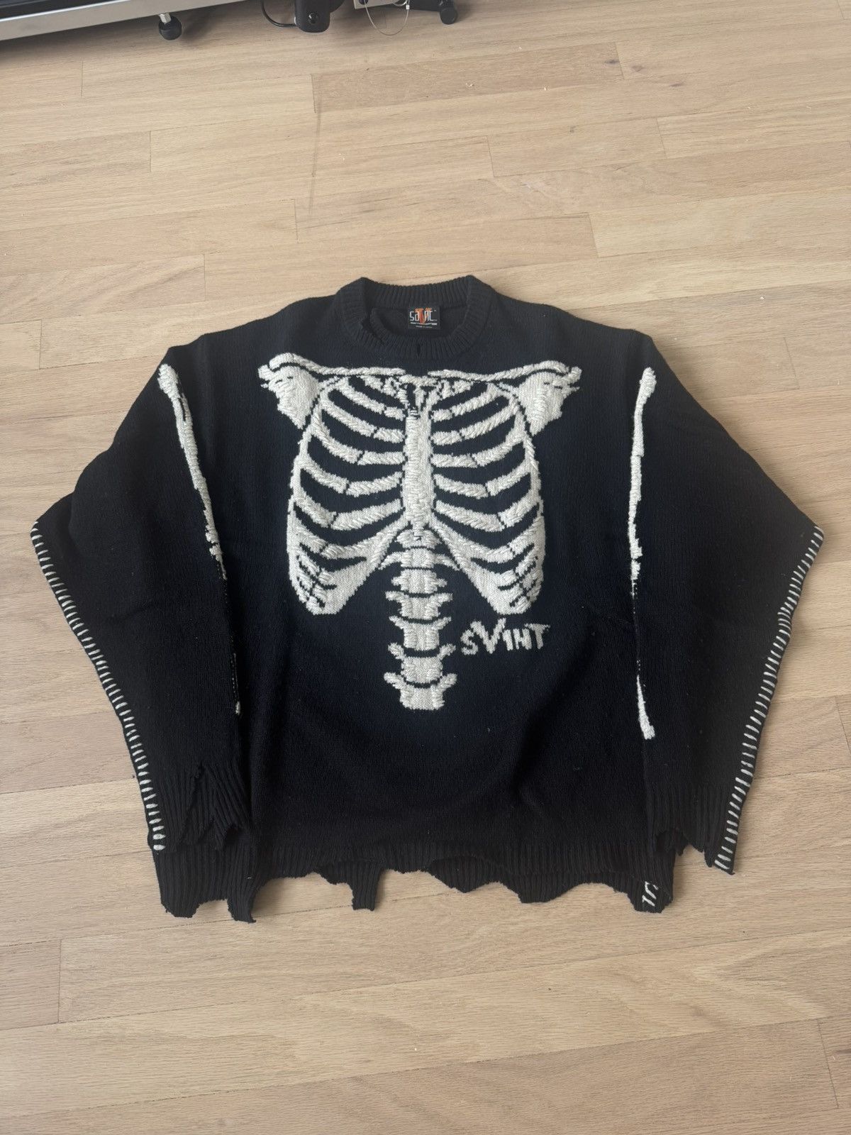 Saint Michael × Vlone Skeleton Sweater Size US L / EU 52-54 / 3 - 1 Thumbnail