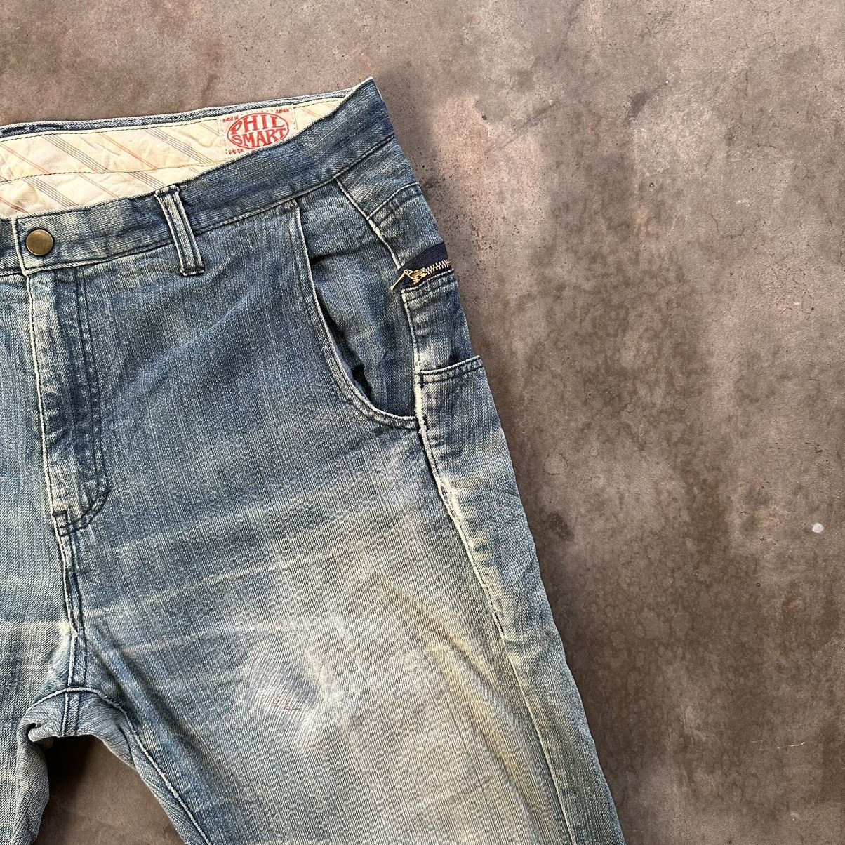 Japanese Brand Vintage Phil Smart Japanese Distressed Sick Jean Faded Pant Size US 37 - 5 Thumbnail