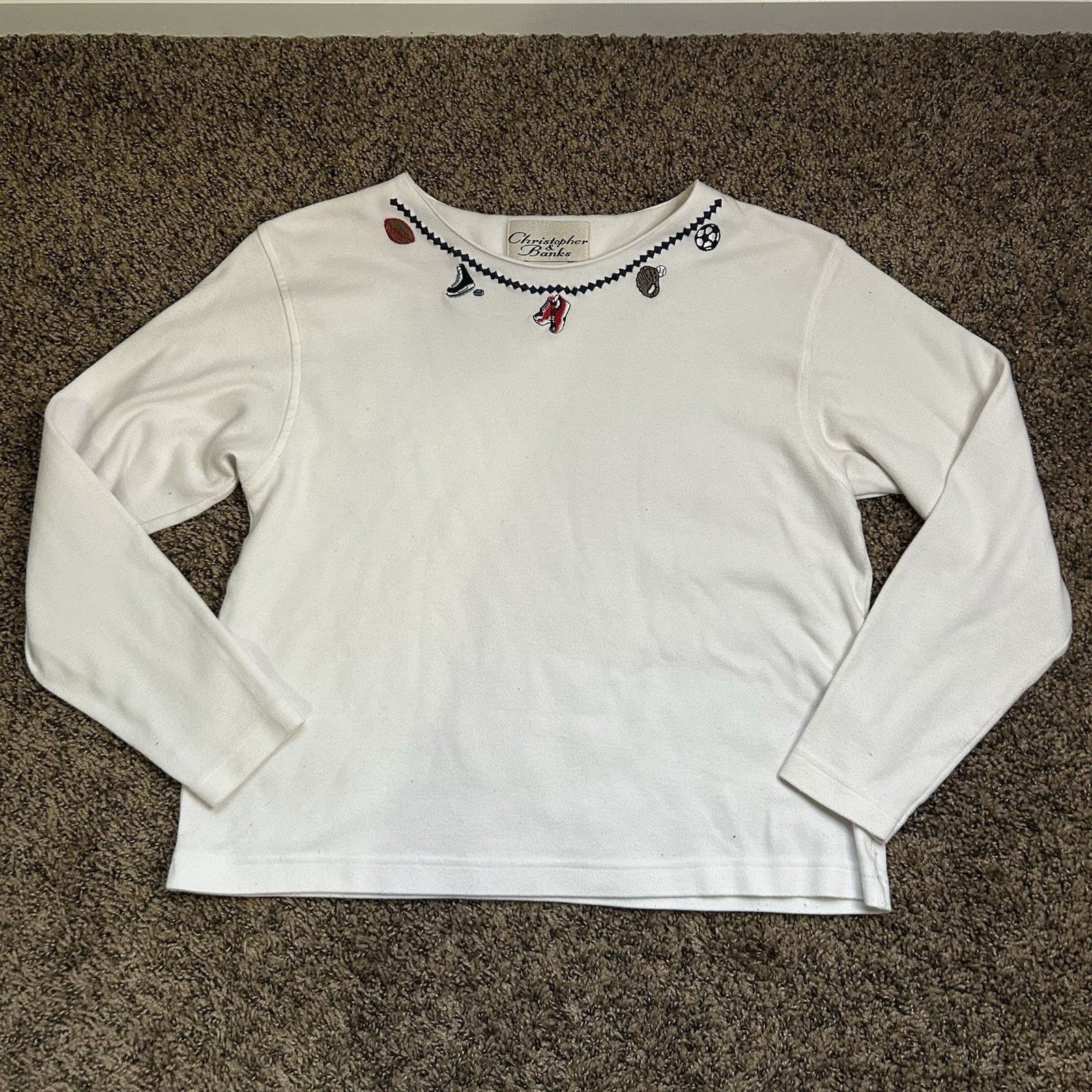 Other Vintage Christopher & Banks Embroidered Sports Vest/Shirt Lg Size L / US 10 / IT 46 - 7 Thumbnail