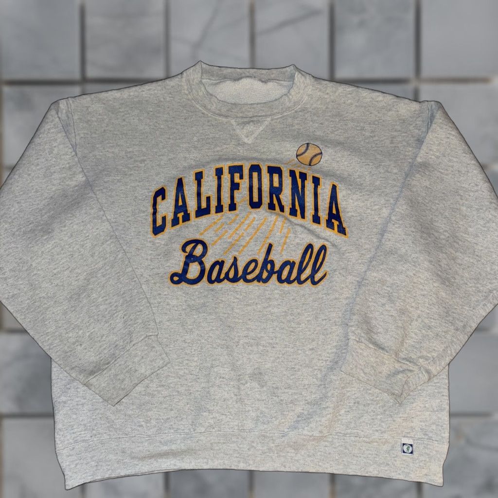 Vintage VINTAGE California Baseball Crewneck Sweatshirt L Men Gray Large Cut Tag Size US L / EU 52-54 / 3 - 1 Thumbnail