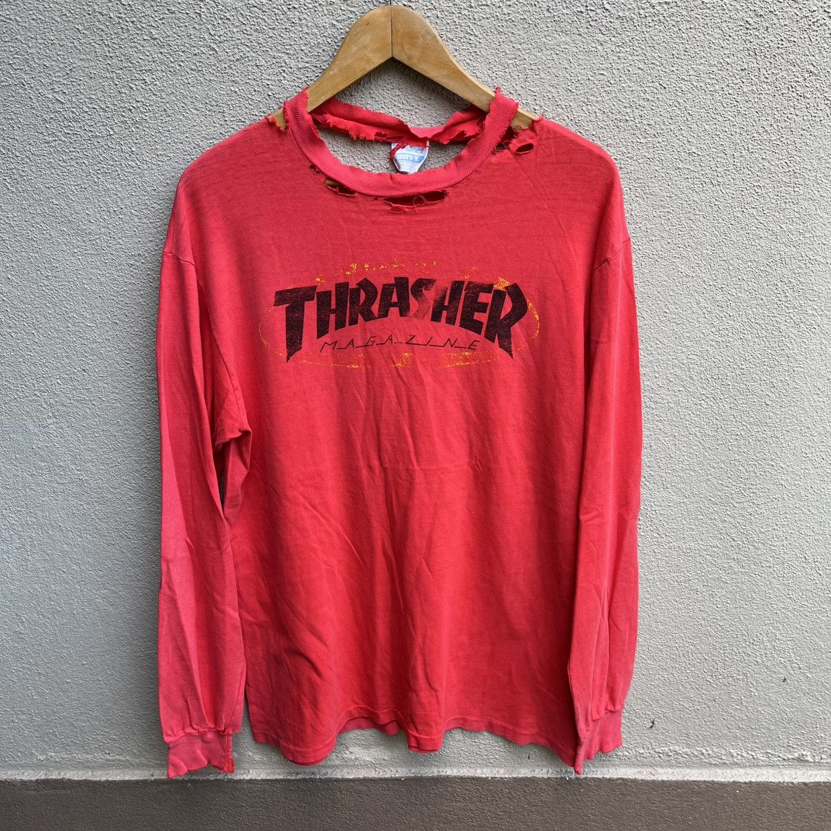 Thrasher Vintage 90s THRASHER skateboard tee distressed style Size US L / EU 52-54 / 3 - 1 Thumbnail