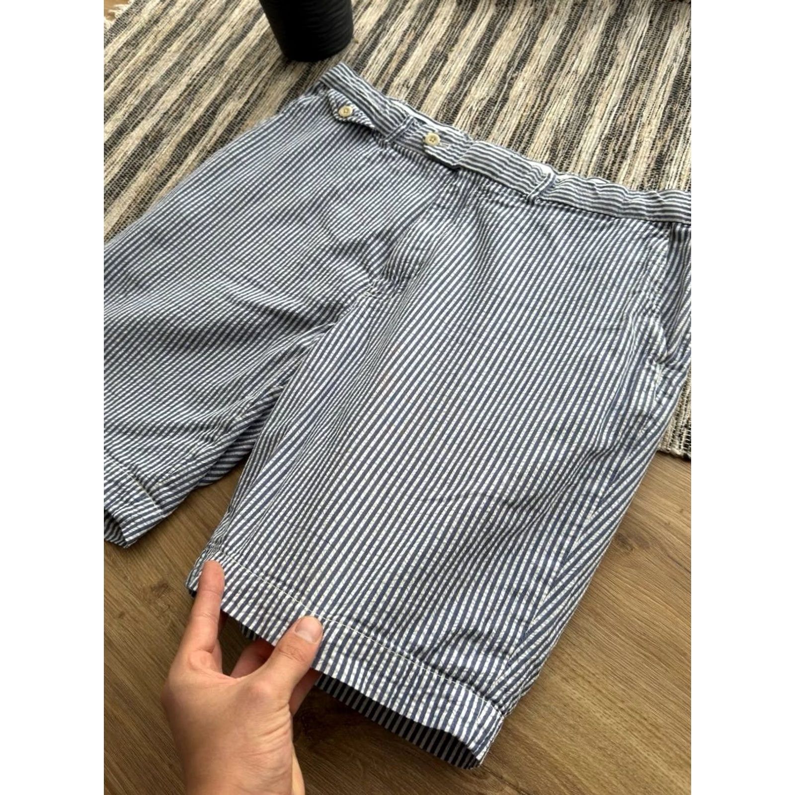 Polo Ralph Lauren VINTAGE Polo Ralph Lauren Navy Blue Striped Shorts Old Money Bermuda 2XL Mens Blue Striped Polo Ralph Lauren Old Money Shorts Summer Luxury Shorts Size US XXL / EU 58 / 5 - 3 Thumbnail