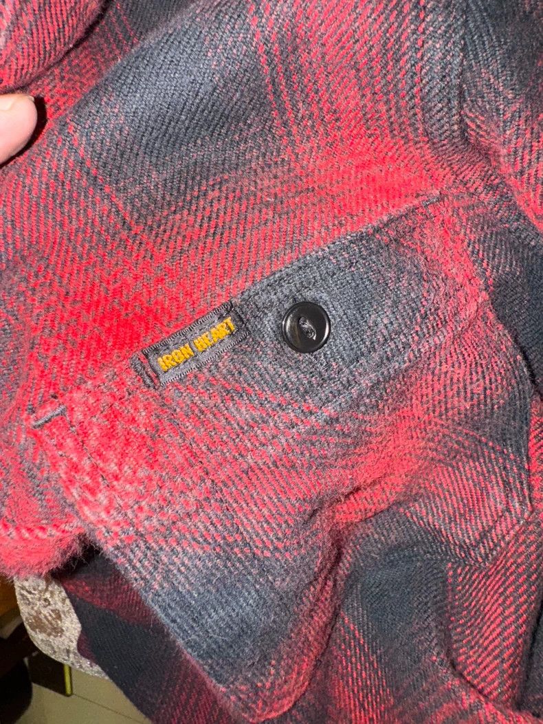 Iron Heart Iron Heart 244 flannel overweight workwear red Haig shirt Size US L / EU 52-54 / 3 - 5 Thumbnail