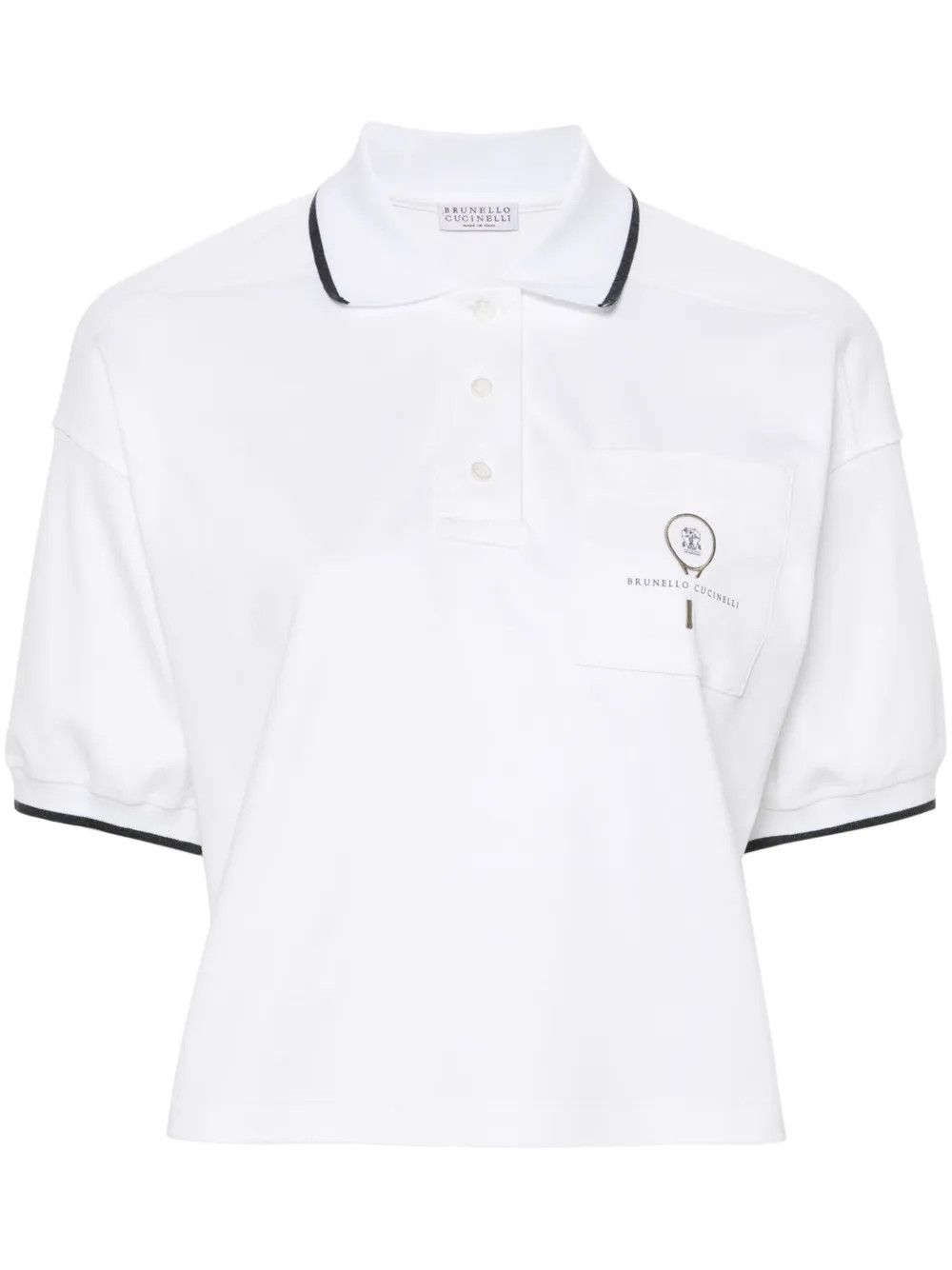 Brunello Cucinelli o1w1db10825 Polo T-Shirt in White Size XL / US 12-14 / IT 48-50 - 1 Thumbnail