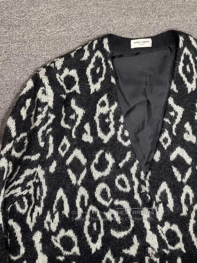 Saint Laurent Paris Saint Laurent Paris Mohair Leopard Print Cardigan Size US XS / EU 42 / 0 - 3 Thumbnail