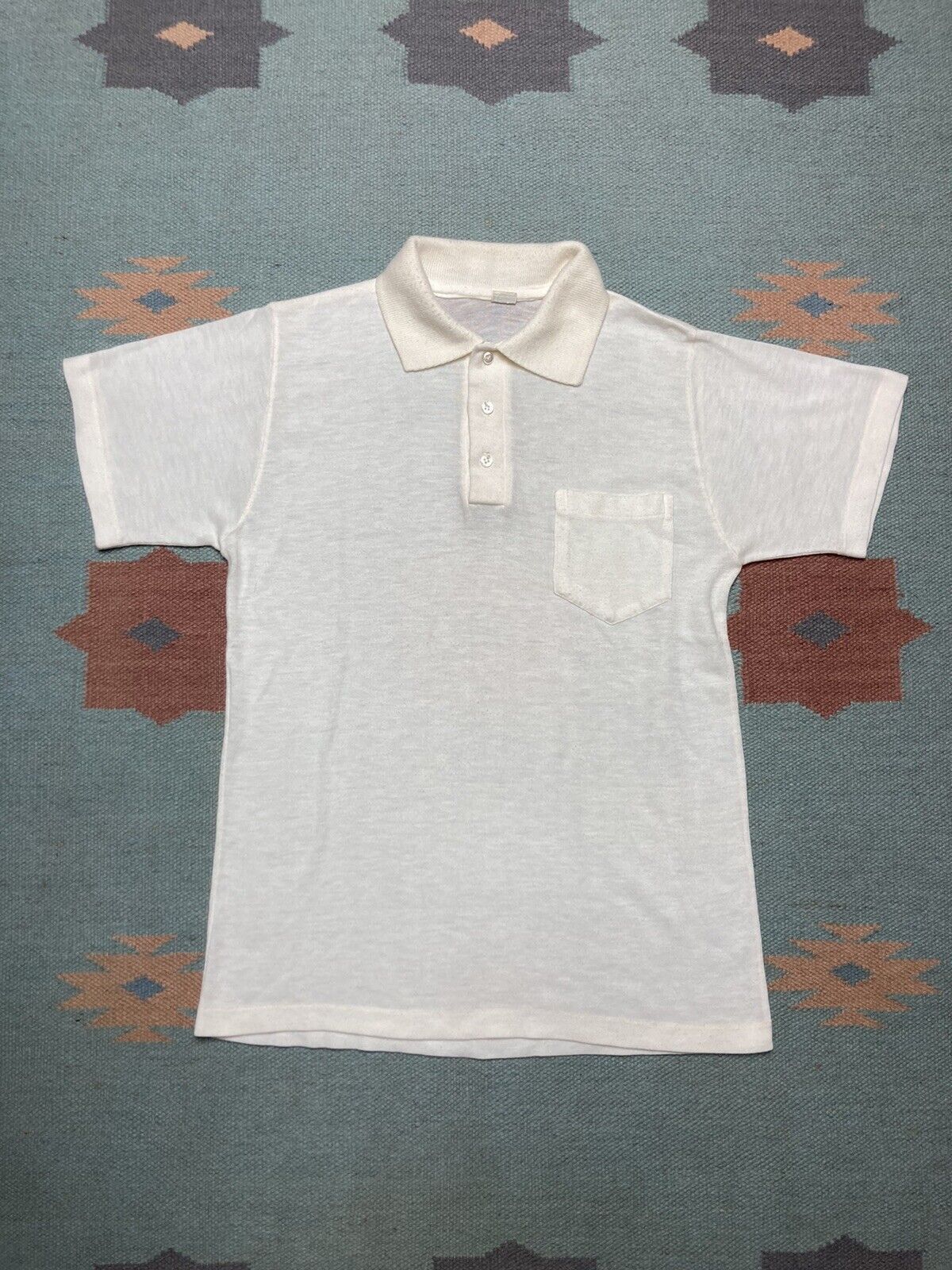 Vintage VTG 60s Penneys towncraft polo shirt pocket white soft Small ...