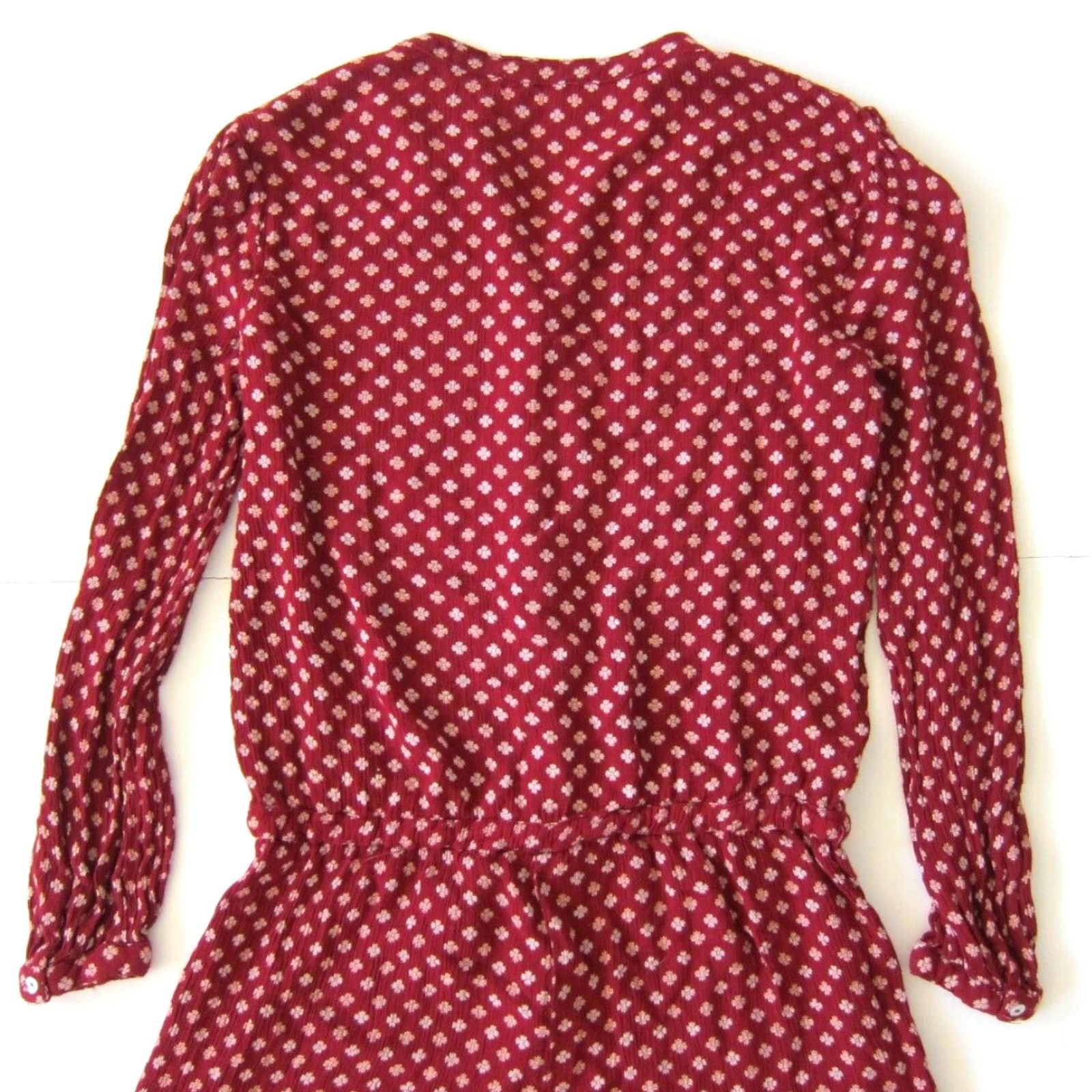 Mango Mango Casual Short Sleeve Jumpsuit Romper 100% Rayon Floral Red XS Women Size XS / US 0-2 / IT 36-38 - 5 Thumbnail