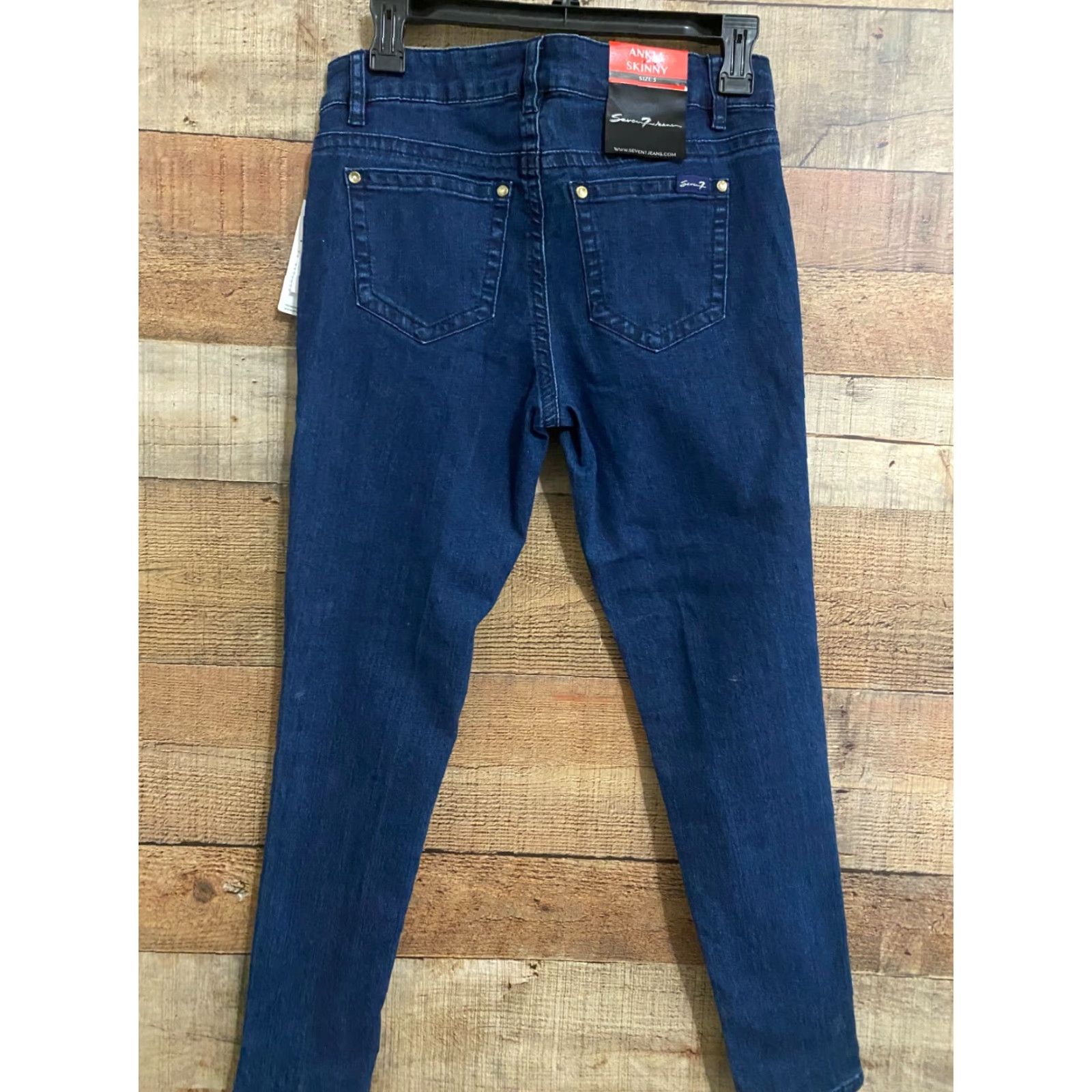 Vintage NWT Seven7 Ankle Skinny Jeans Blue Size 5 Womens Regular Rise High Stretch Jeans Womens Jeans Size 27" / US 4 / IT 40 - 3 Thumbnail