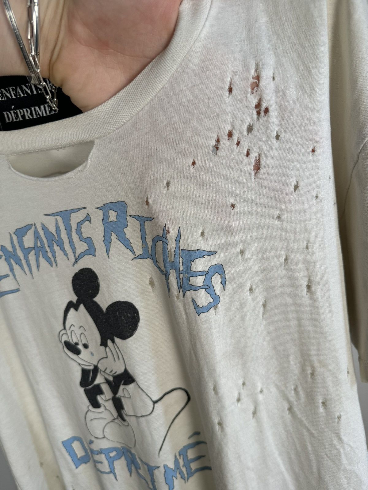 Enfants Riches Deprimes 🚭2017 GRAIL🚭1 of 25 HAND-THRASHED "SAD MICKEY" COLLAB SHIRT Size US L / EU 52-54 / 3 - 12 Thumbnail