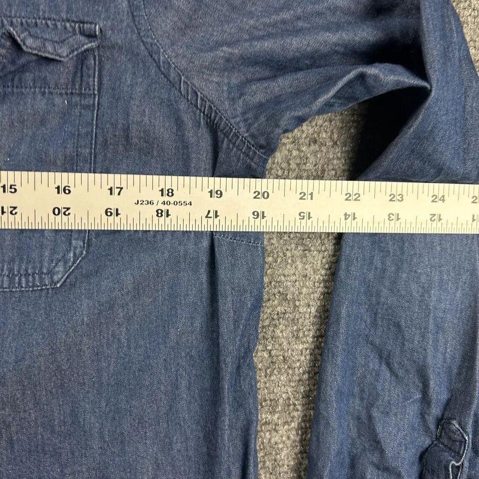 Old Navy Old Navy Dress Womens Large Shirt Midi Chambray Button Up Size L / US 10 / IT 46 - 4 Thumbnail
