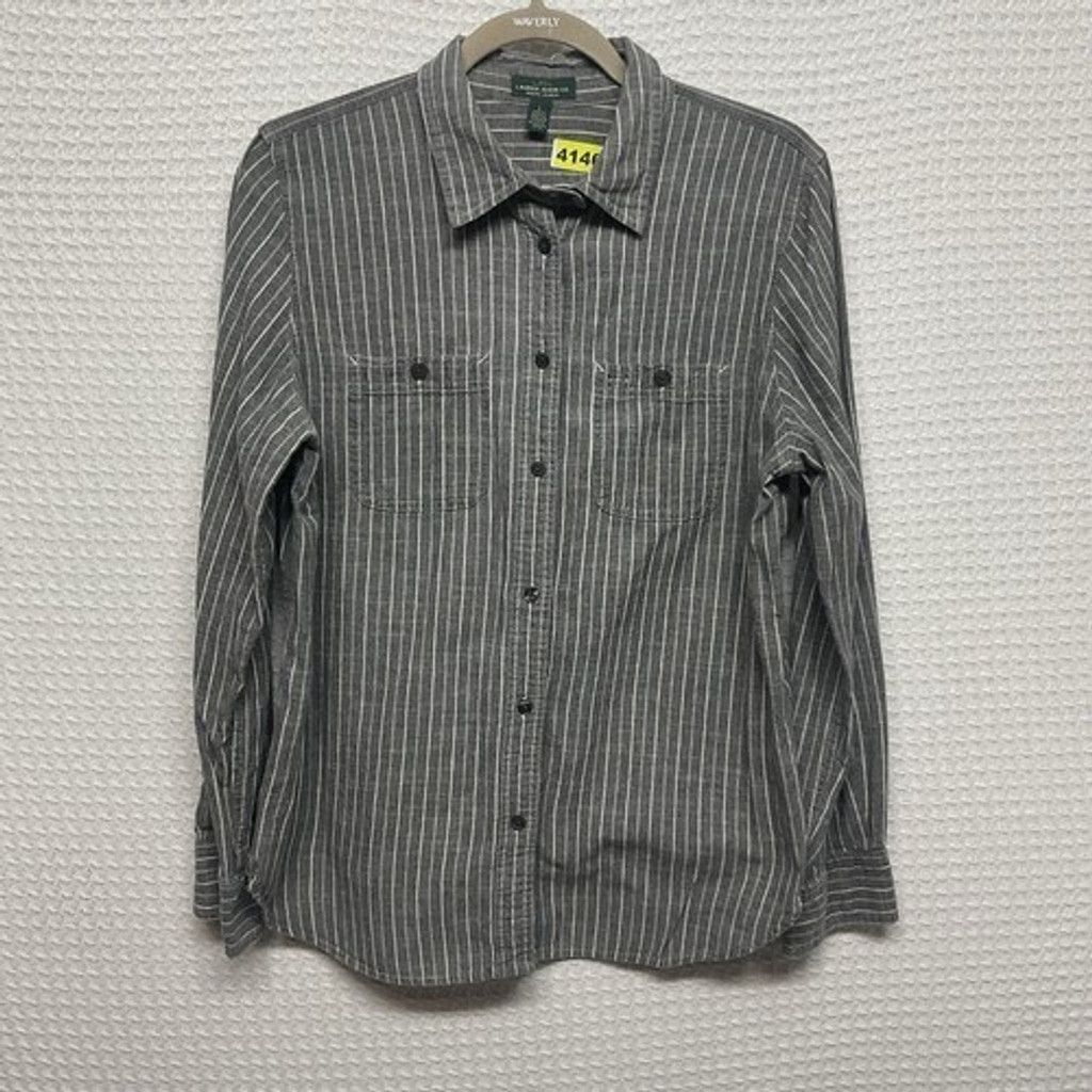 Ralph Lauren Ralph Lauren Gray/White StripeCotton Button Up Shirt Women L Size L / US 10 / IT 46 - 1 Thumbnail