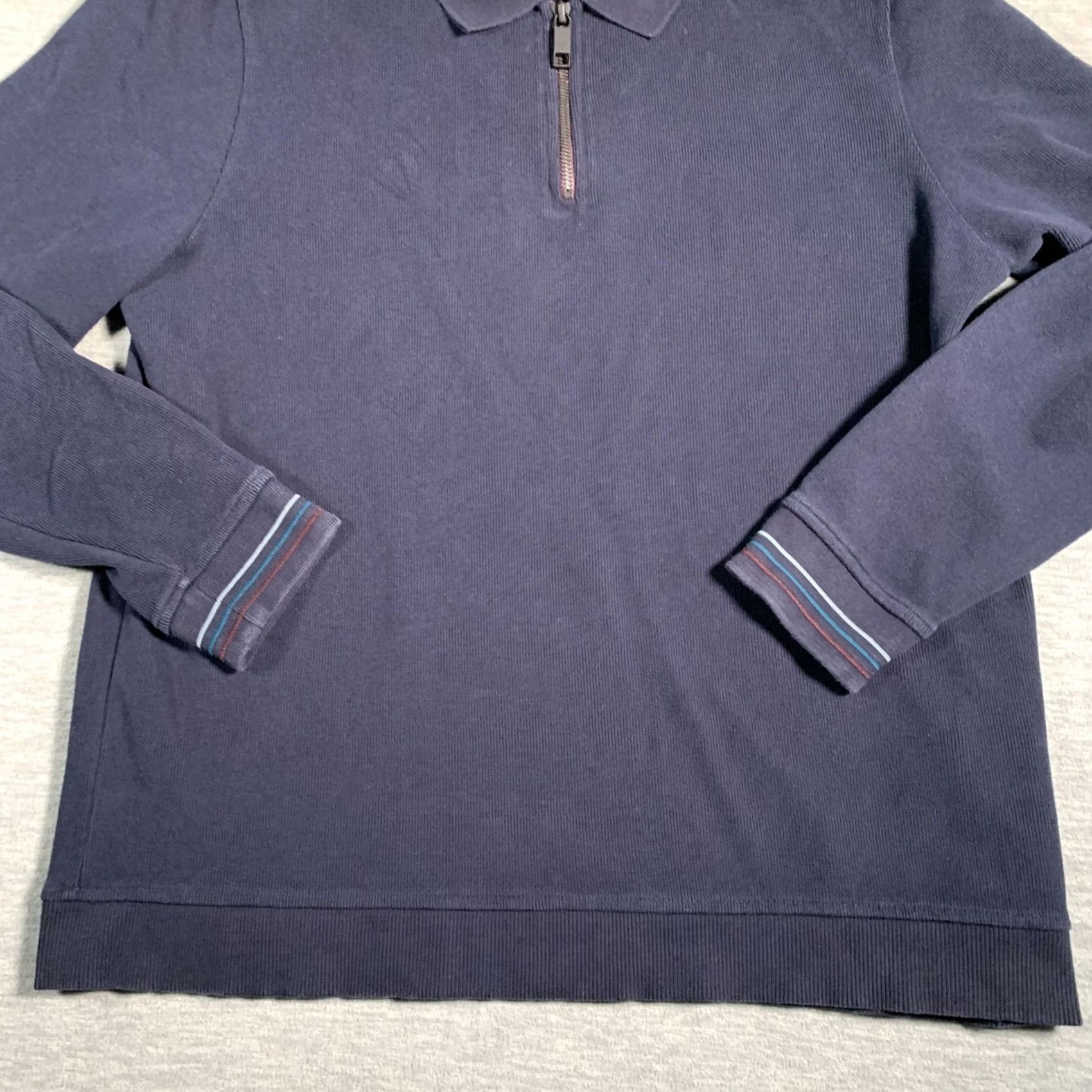 Ted Baker Ted Baker Sweater Mens Large Blue Knit Pullover 1/2 Zip Collared Turkey Size US L / EU 52-54 / 3 - 3 Thumbnail