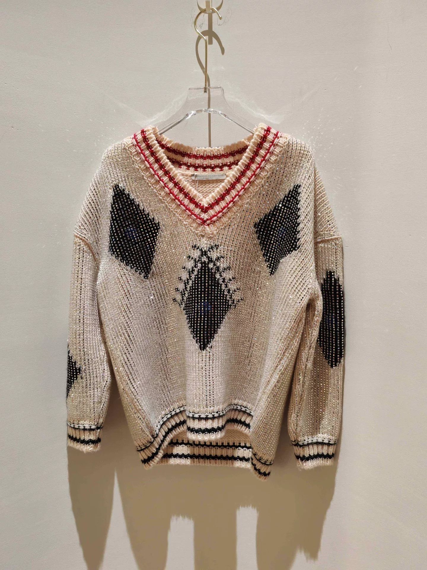 Ermanno Scervino Ermanno Scervino Diamond Pattern Sweater Size XS / US 0-2 / IT 36-38 - 1 Thumbnail