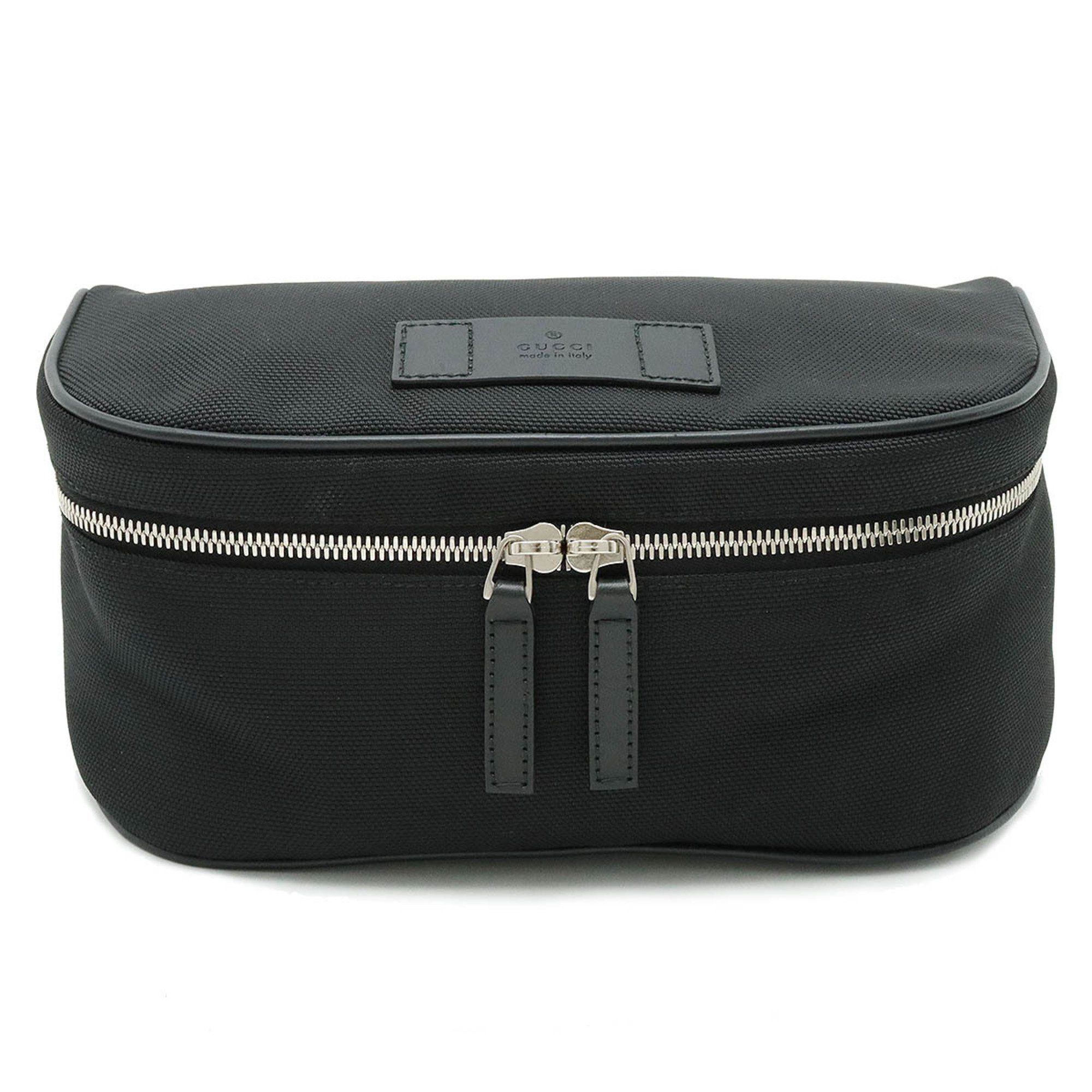 image of Gucci Sherry Line Body Bag Waist Shoulder Nylon Canvas Leather Black 630920, Women's