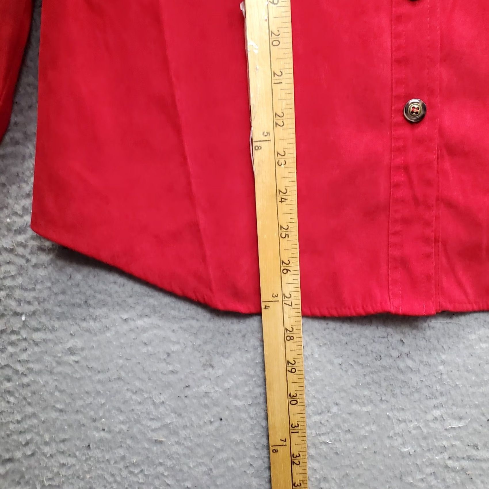 Talbots Talbots Shirt Womens Size M Red Twill Stretch Wrinkle Free Collared Button Up Size M / US 6-8 / IT 42-44 - 3 Thumbnail