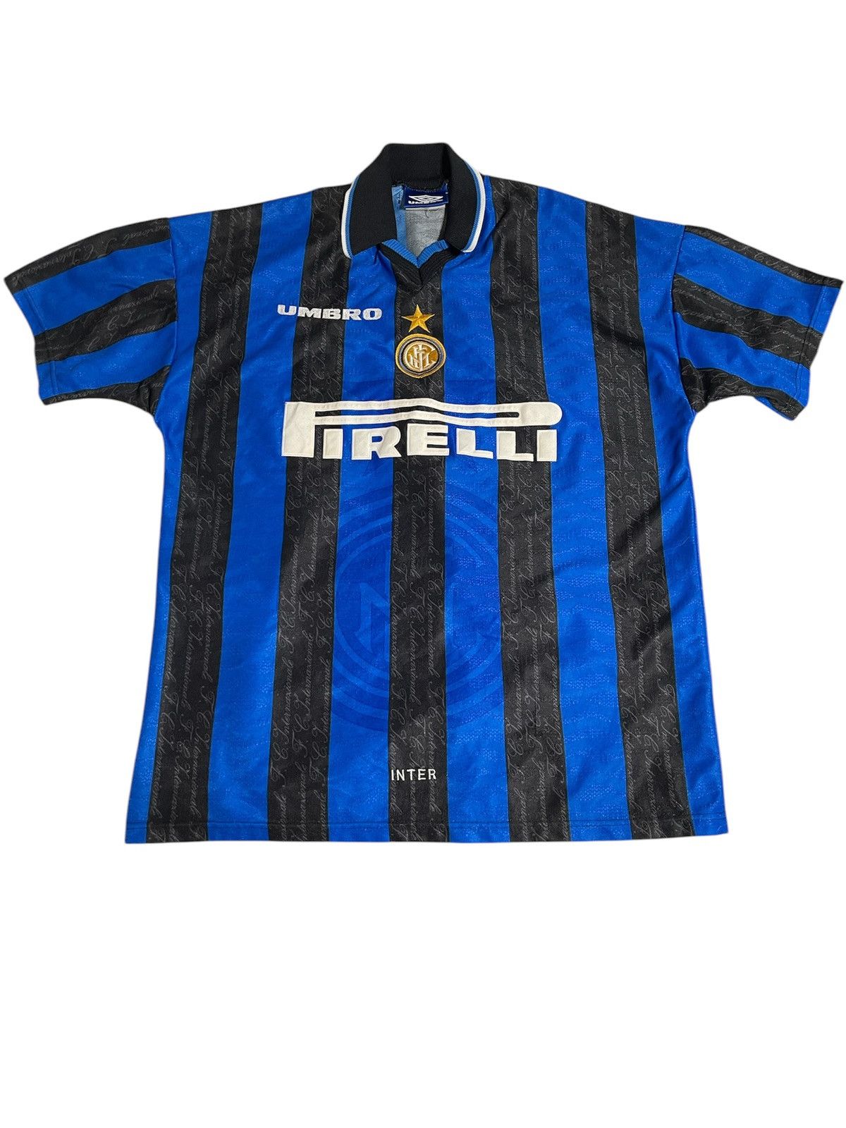 ウェア UMBRO - 90s umbro Inter Milano soccer jersey kit INTER MILAN 1993/94 HOME SHIRT ORIGINAL VINTAGE UMBRO Soccer