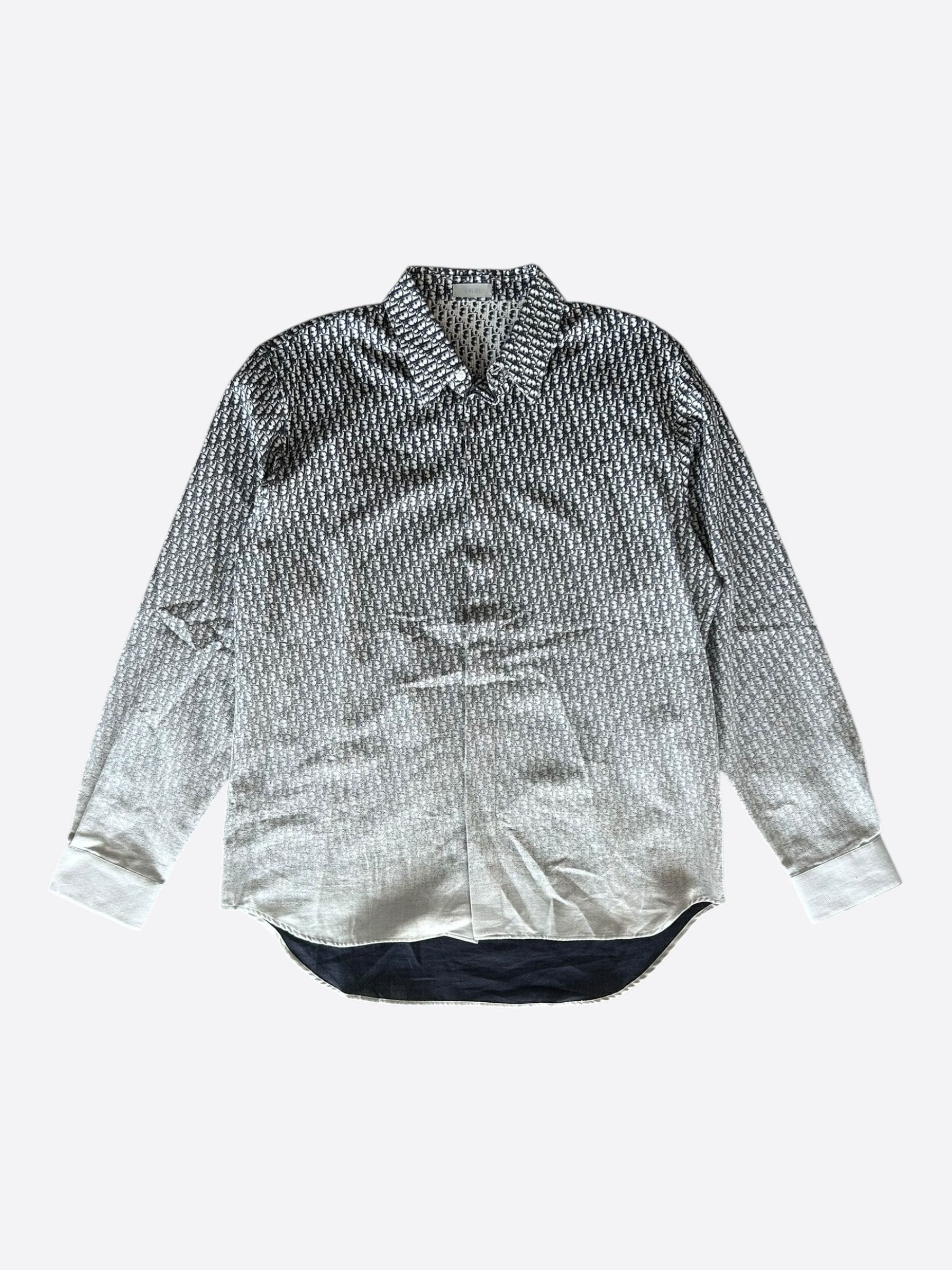 Dior Dior White & Black Oblique Gradient Button Up Shirt Size US XL / EU 56 / 4 - 1 Thumbnail