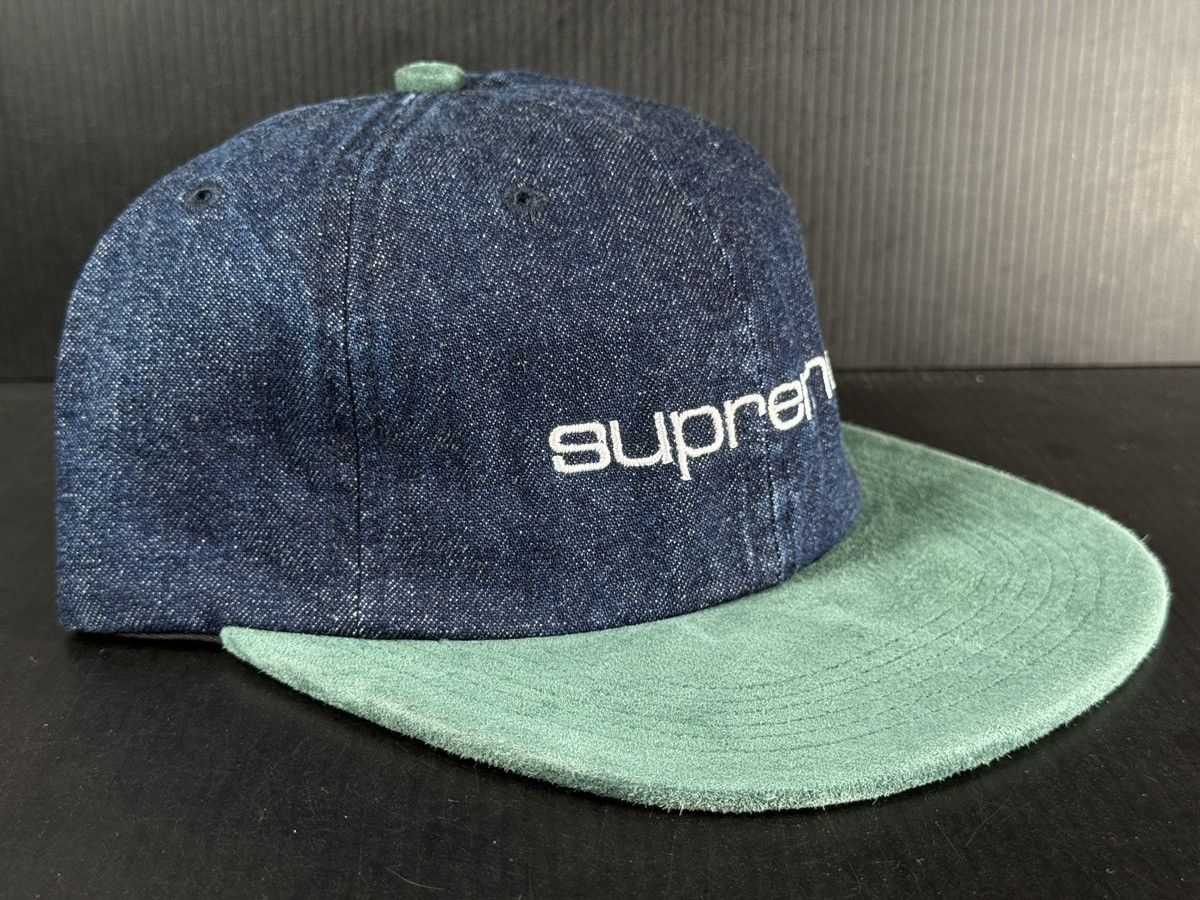 Supreme SUPREME SS18 DENIM SUEDE COMPACT LOGO 6 PANEL HAT BRAND NEW Size ONE SIZE - 7 Thumbnail