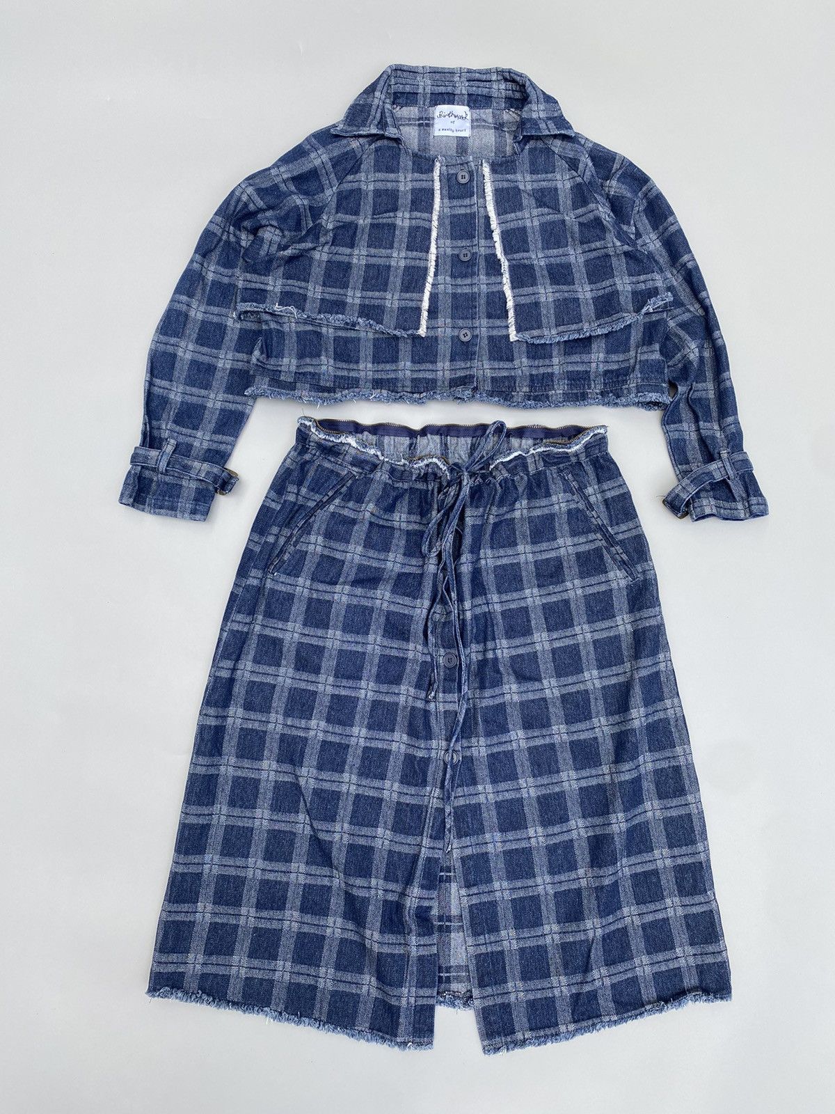 Japanese Brand Birthwork of Sanity Heart- 2in1- Denim Dress Size M / US 6-8 / IT 42-44 - 6 Thumbnail
