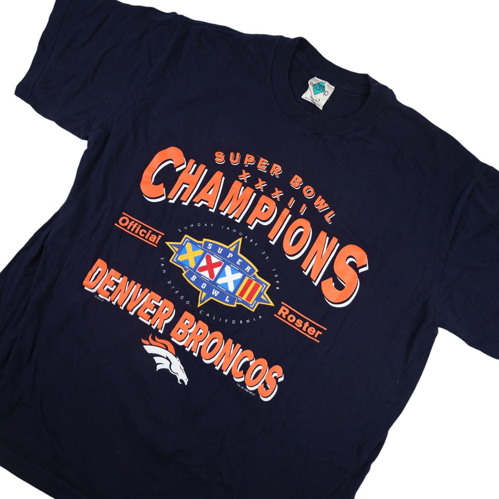 NFL × Vintage Vintage 90s Denver Broncos Champions Roster Graphic T Shirt Size US L / EU 52-54 / 3 - 2 Thumbnail