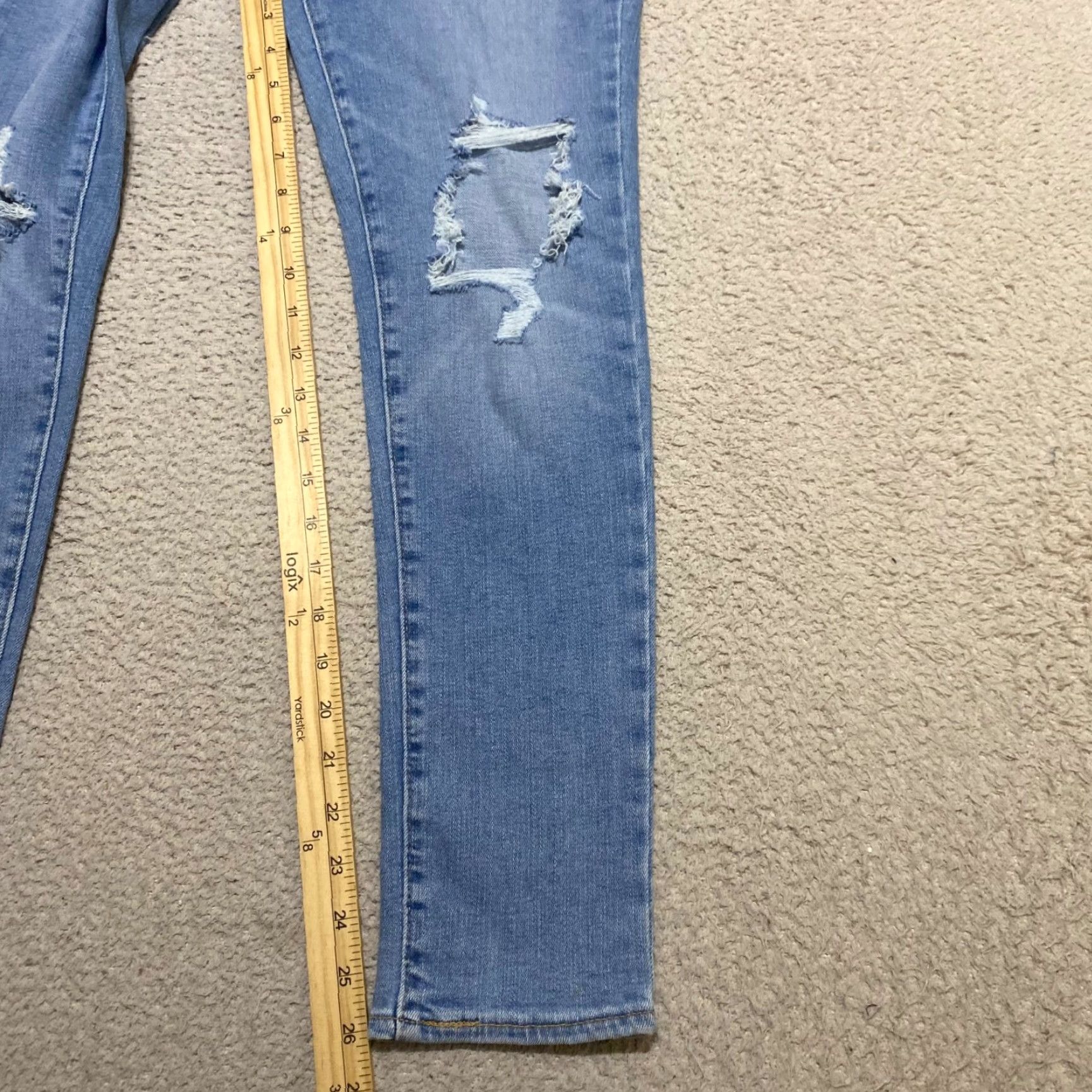 Levi's VINTAGE Levis 721 Womens Jeans 26 Blue Denim Medium Wash High Rise Skinny Distresseds Size 26" / US 2 / IT 38 - 6 Thumbnail