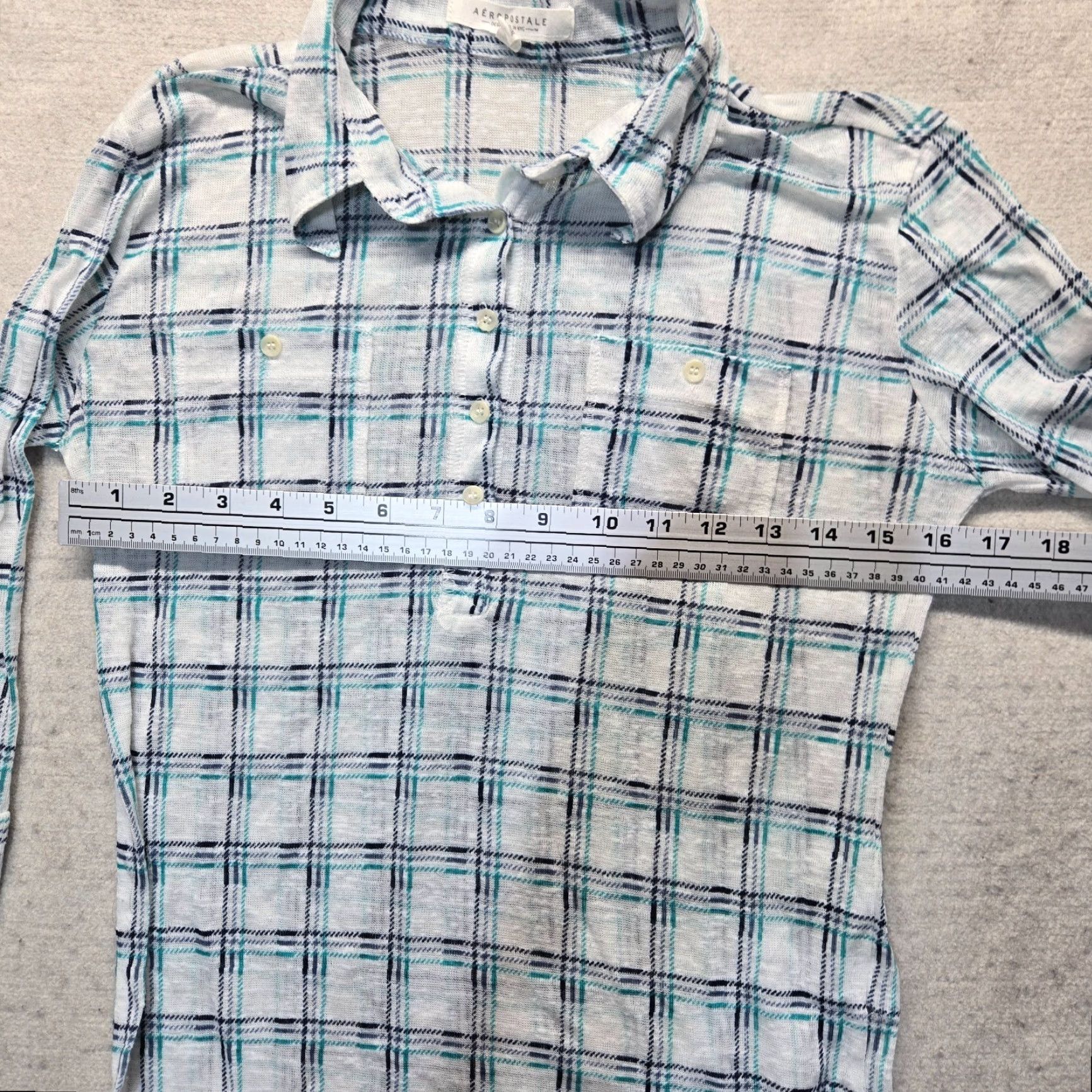 Aeropostale VINTAGE Aeropostale Shirt Long Sleeve Casual Women Size Small White Plaid 90s Size S / US 4 / IT 40 - 4 Thumbnail