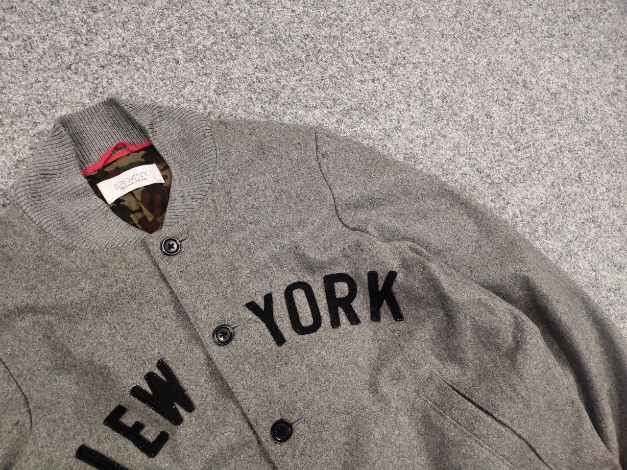 Japanese Brand Vintage Browny Design Japan New York Wool Varsity Jacket Size US M / EU 48-50 / 2 - 7 Thumbnail