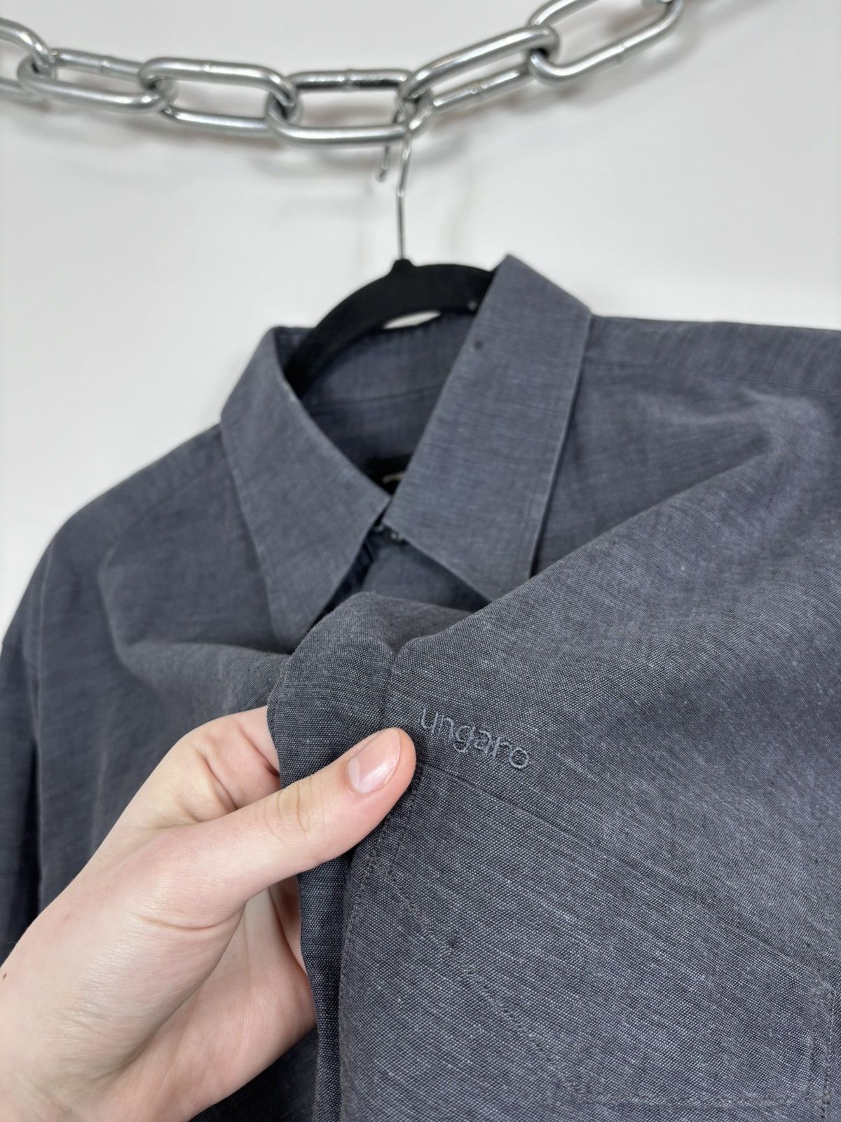 Emanuel Ungaro Emanuel Ungaro Men’s Cotton Linen Pocket Button Up Shirt Size US L / EU 52-54 / 3 - 6 Thumbnail