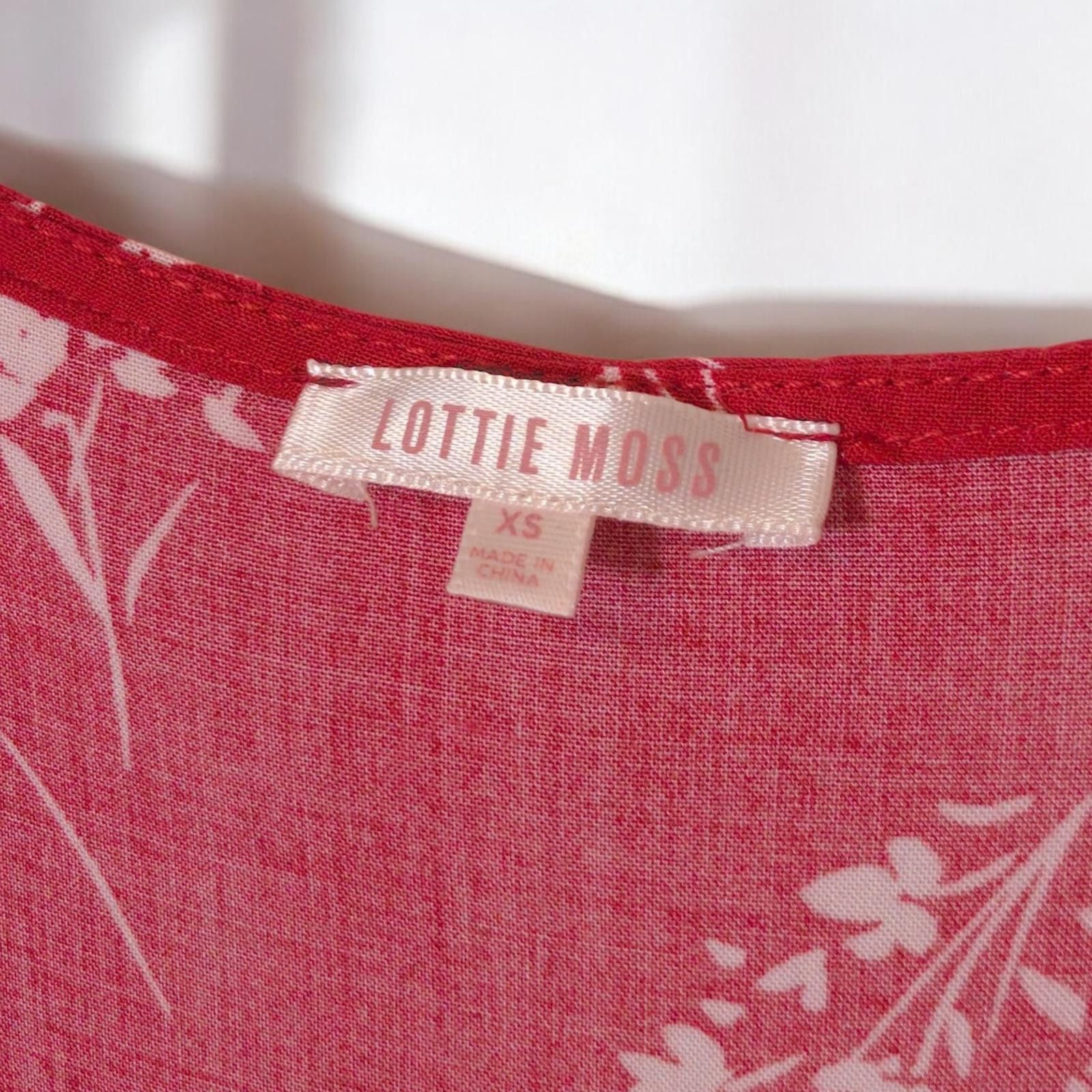 Designer Lottie Moss Floral Print Dress – Red XS Size XS / US 0-2 / IT 36-38 - 4 Thumbnail